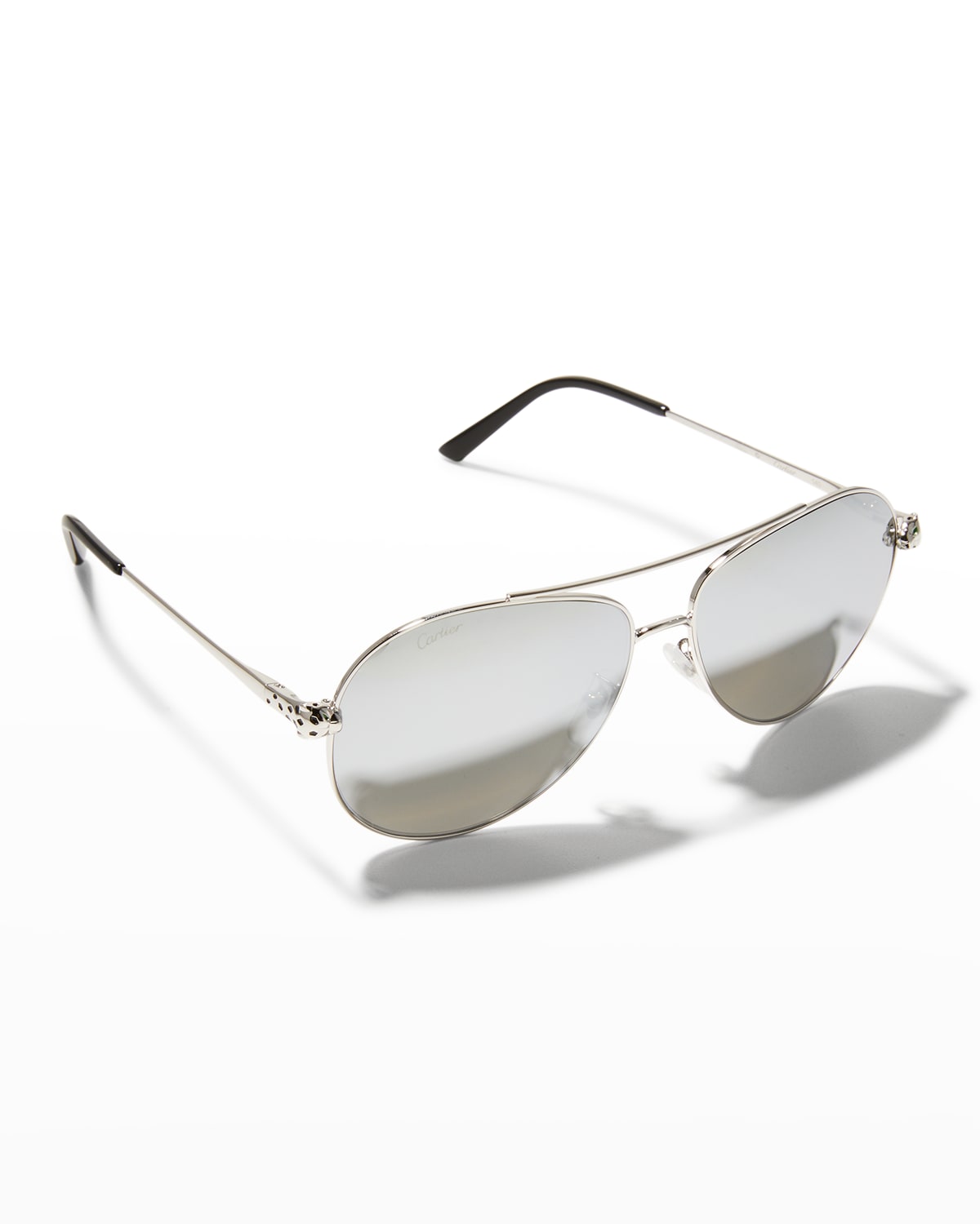 Men's Panthére Metal Aviator Sunglasses