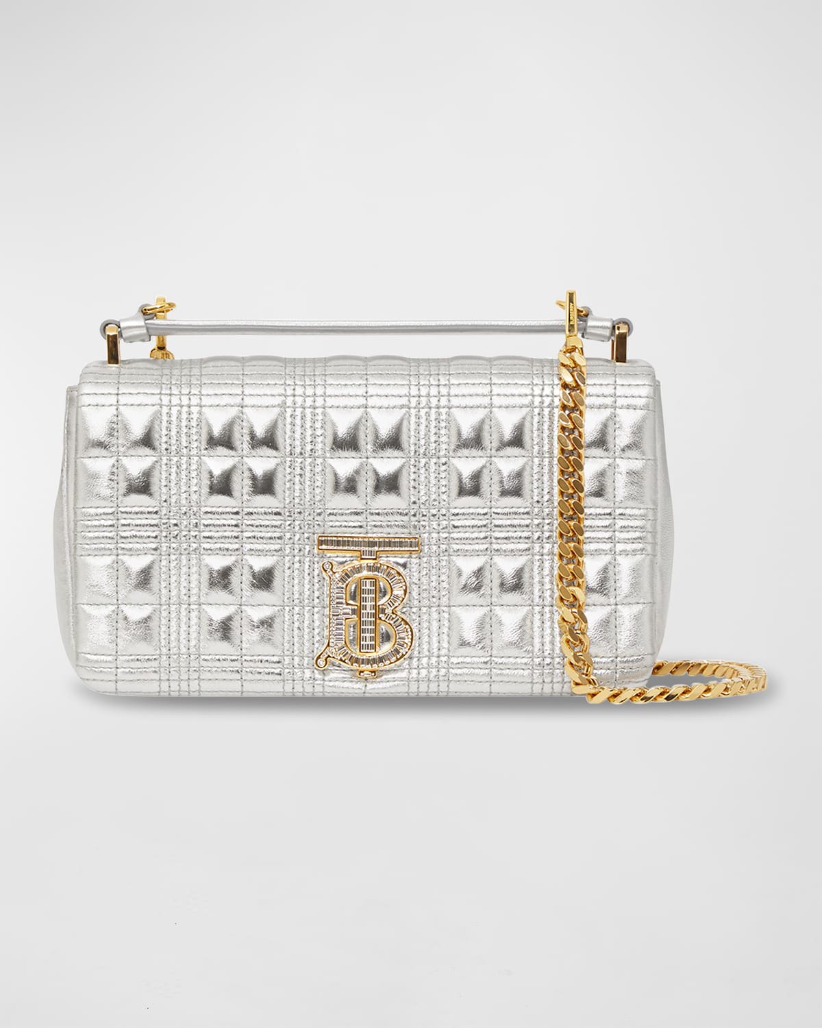 Burberry Lola Small Quilted Metallic Crossbody Bag