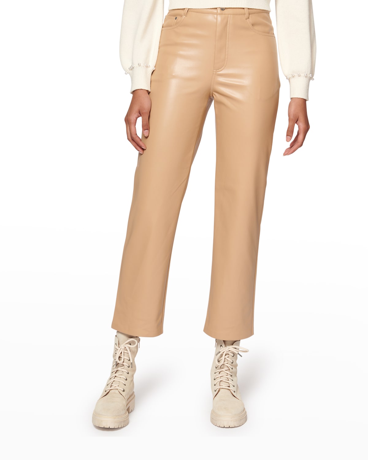 CAMI NYC HANIE CROPPED BOOTCUT VEGAN LEATHER PANTS