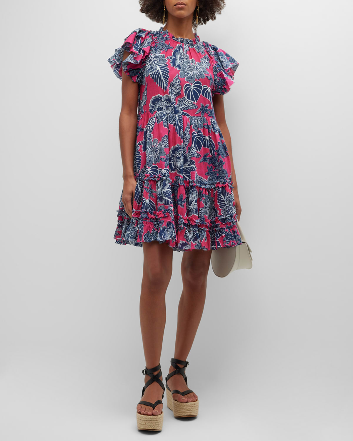 LOVE THE LABEL Liana Ruffle-Sleeve Floral Mini Dress