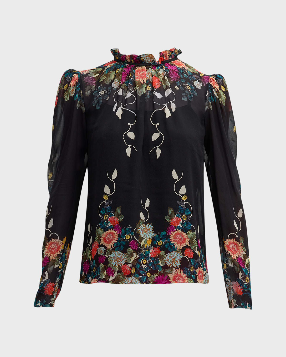 Saloni Mel-b Floral Silk Georgette Blouse In 1969-jardine Fall