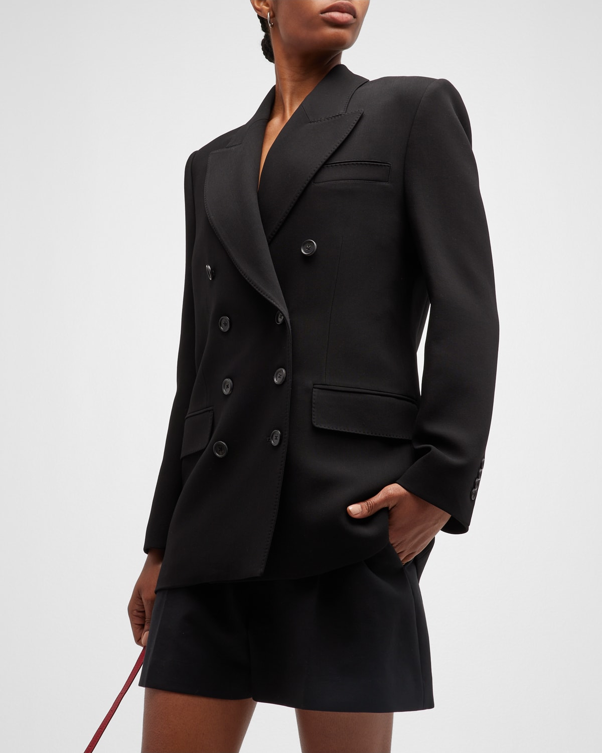 Khaite Tanner Wool-blend Oversized Blazer In Black