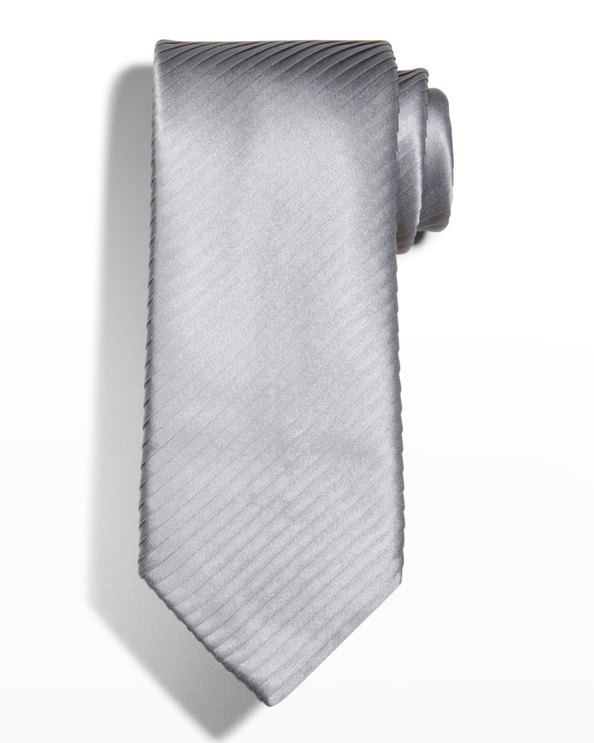 Men's Pleated Solid Silk Tie