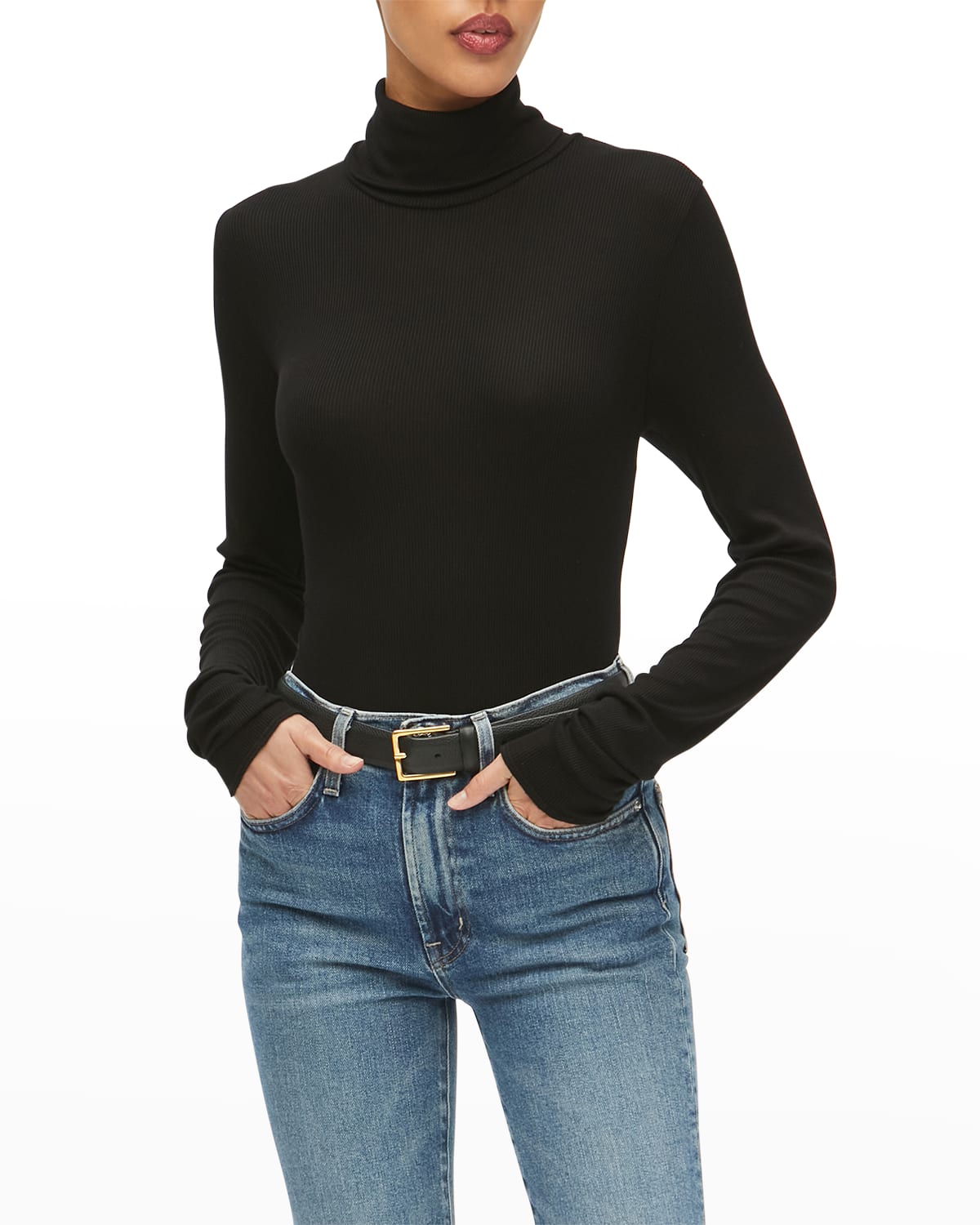 MICHAEL STARS GAIL RIB-KNIT TURTLENECK TOP