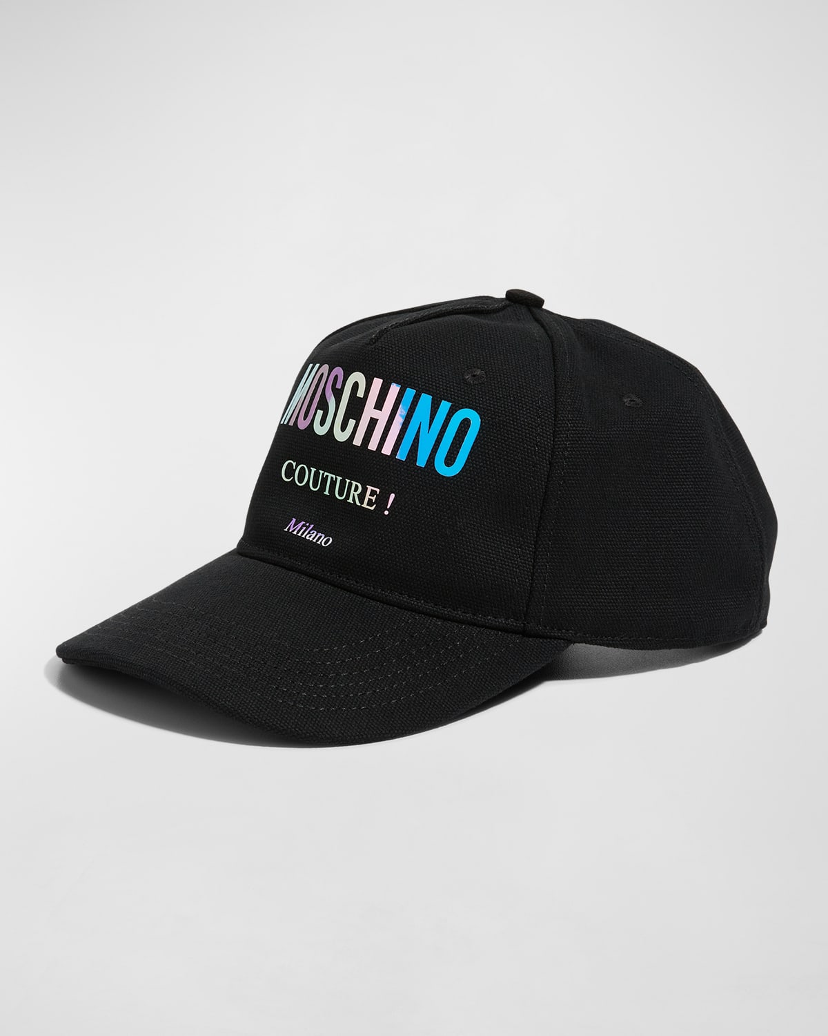 Moschino Men's Multicolor Logo Baseball Hat In Black