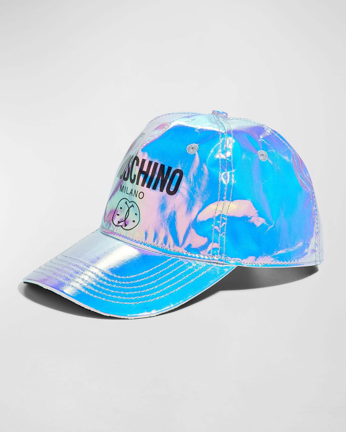 Moschino Men's Iridescent Logo Baseball Hat In Multi