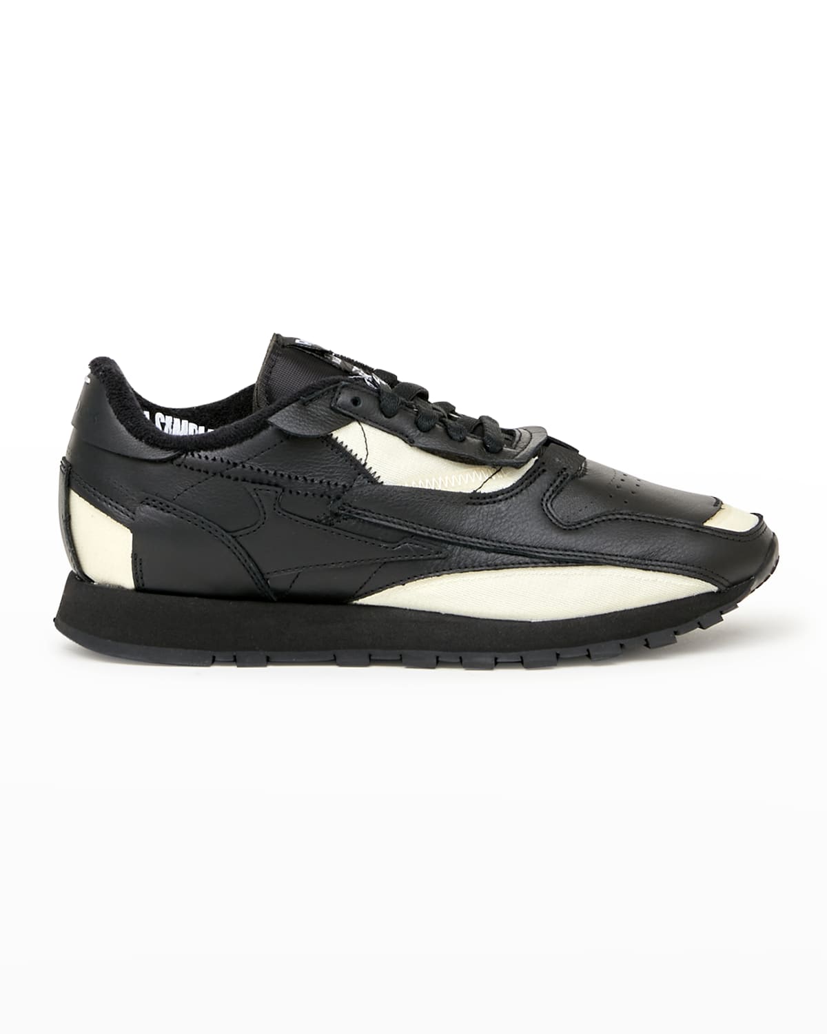 Maison Margiela X Reebok Deconstructed Leather Track Sneakers In Black