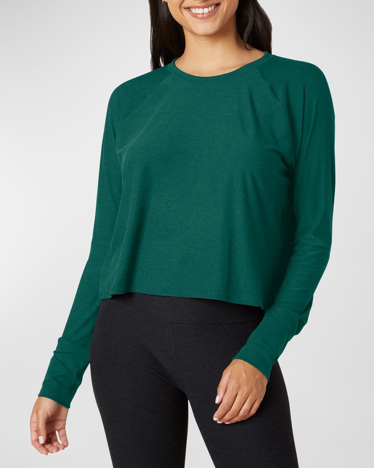 Beyond Yoga Featherweight Daydreamer Pullover In Lunar Teal Heathe