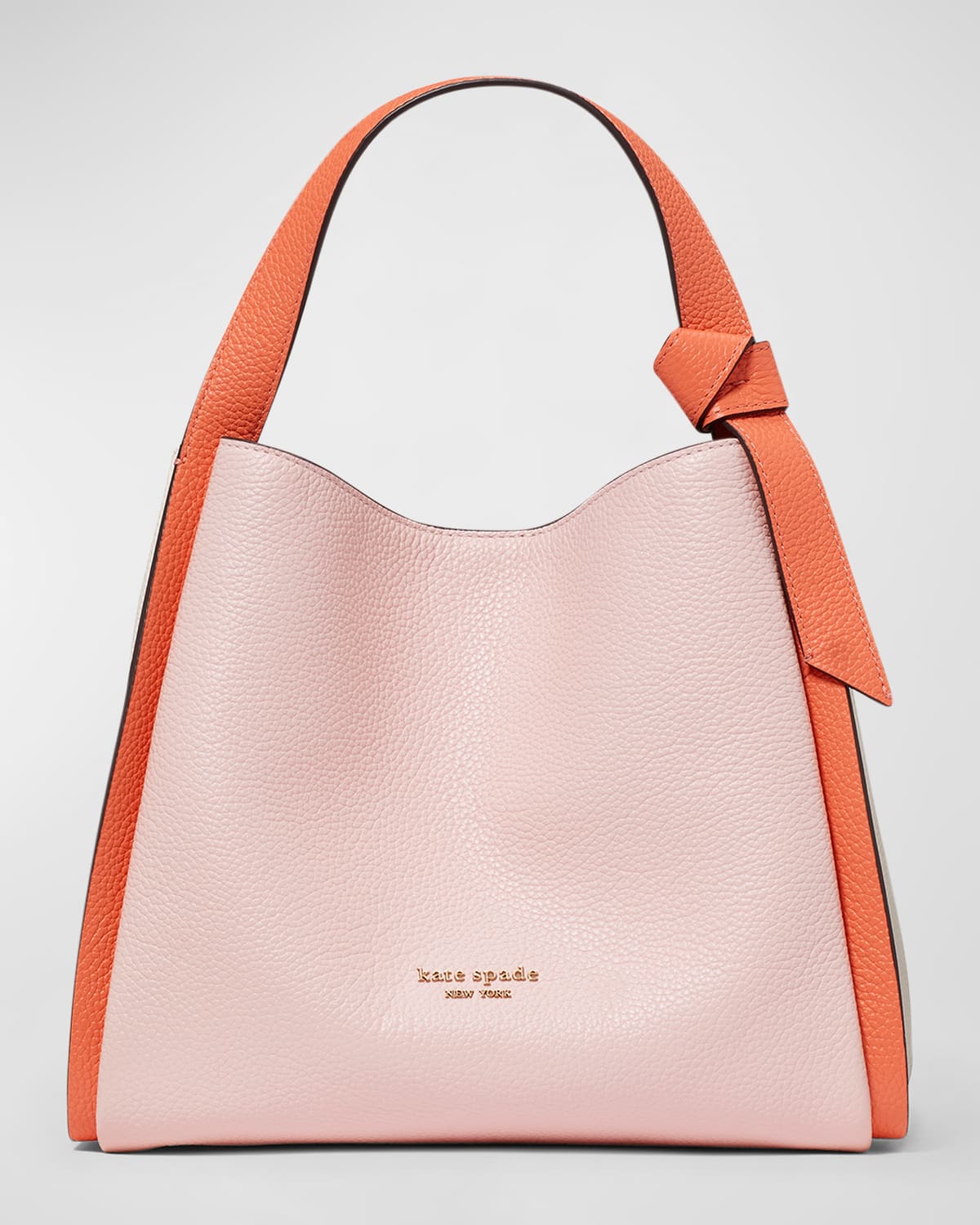 colorblock leather tote bag