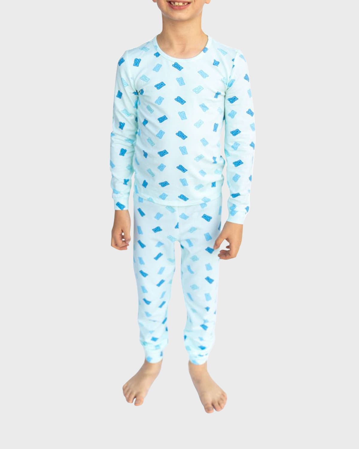 Lovey & Grink Kid's Gummy Bears Pajama Set In Blue