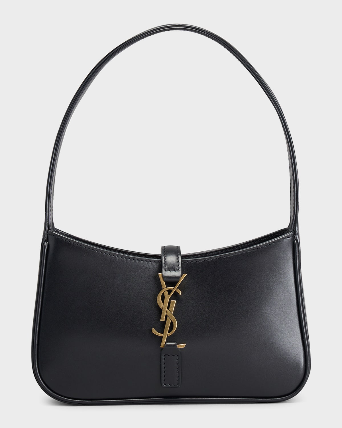 Saint Laurent Le 5 A 7 Mini Ysl Shoulder Bag In Smooth Leather In Black