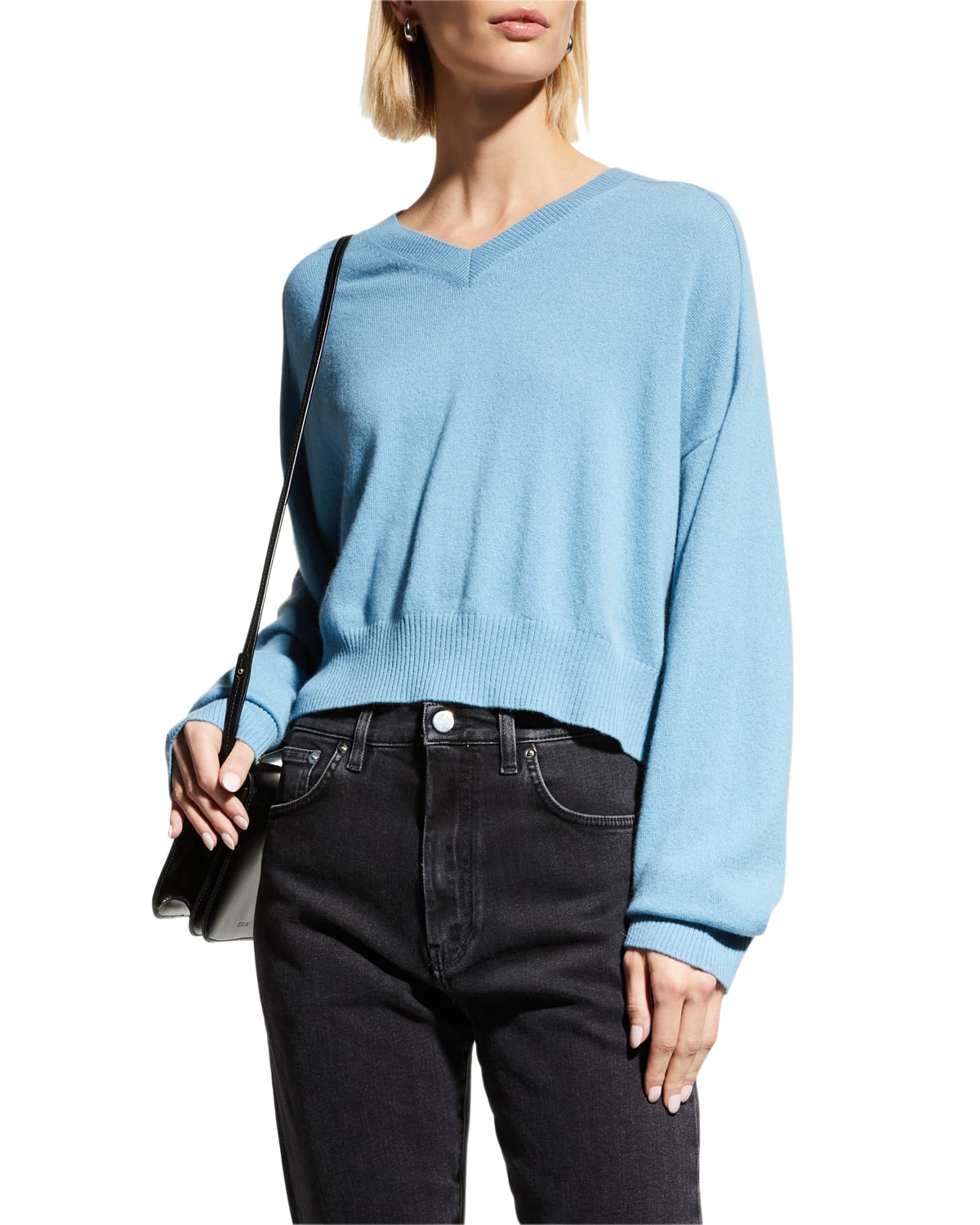 Loulou Studio Emsalo Cashmere Crop Sweater In Blue