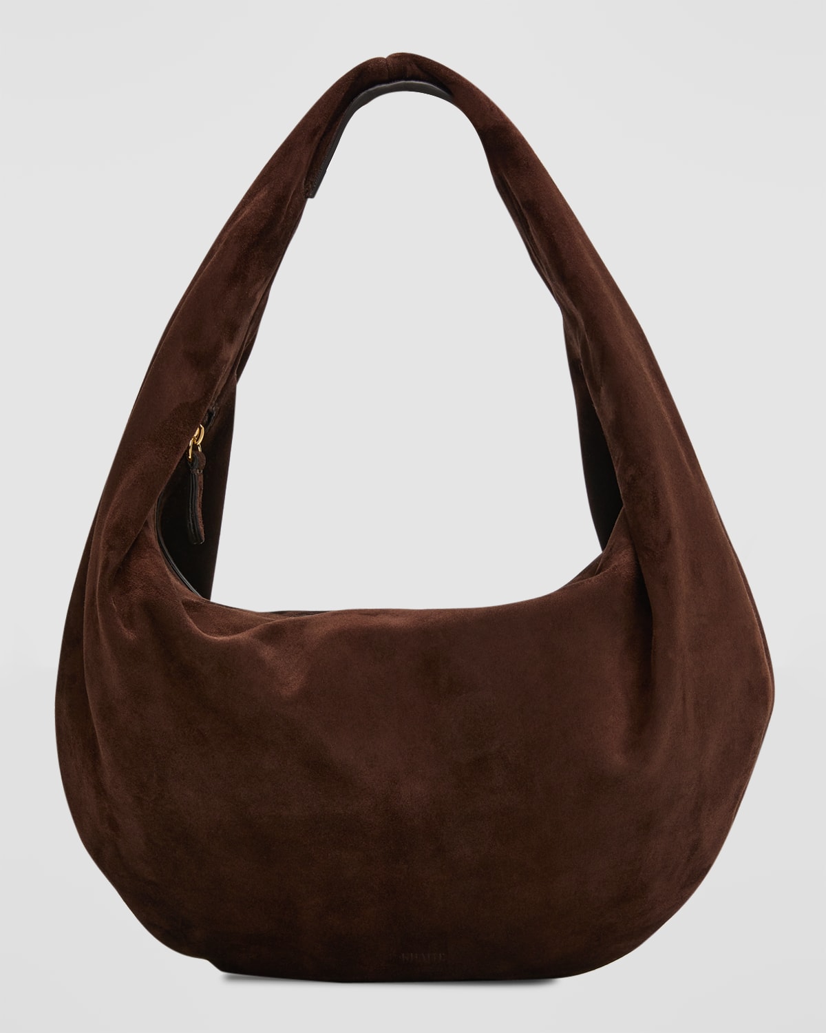 Khaite Olivia Medium Suede Hobo Bag In Coffee
