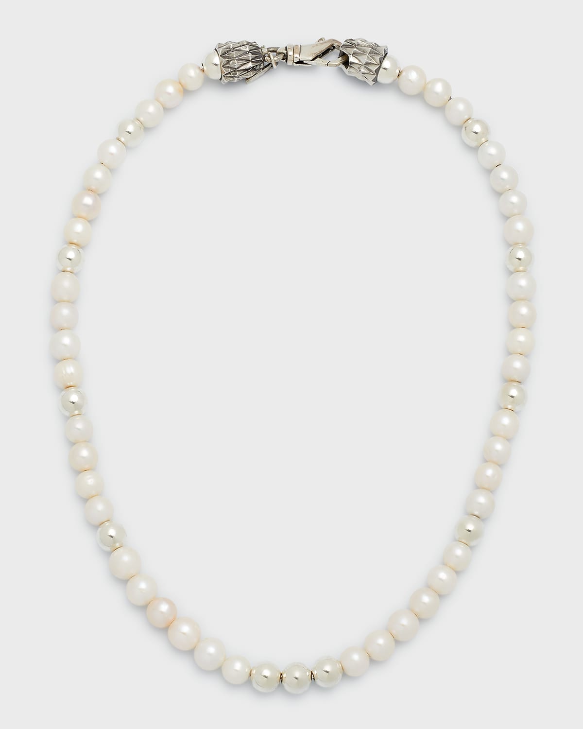 Emanuele Bicocchi Freshwater Pearl Sterling-silver Necklace In Pearl