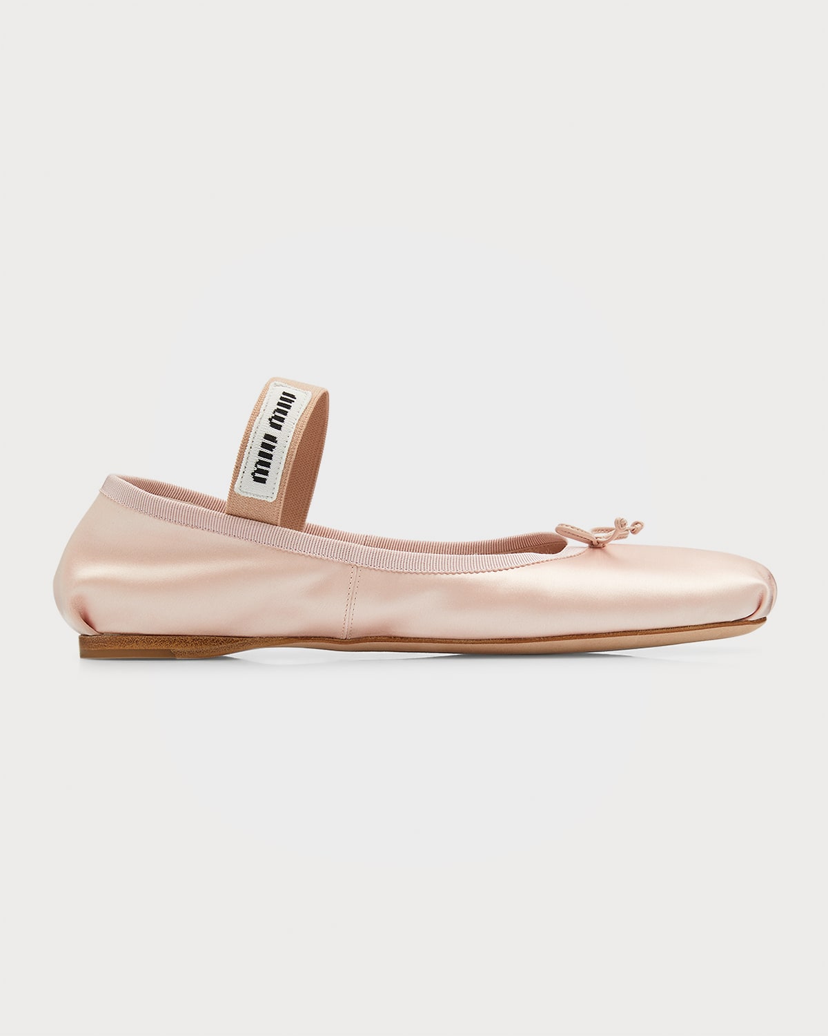 Shop Miu Miu Satin Bow Ballerina Flats In Orchidea