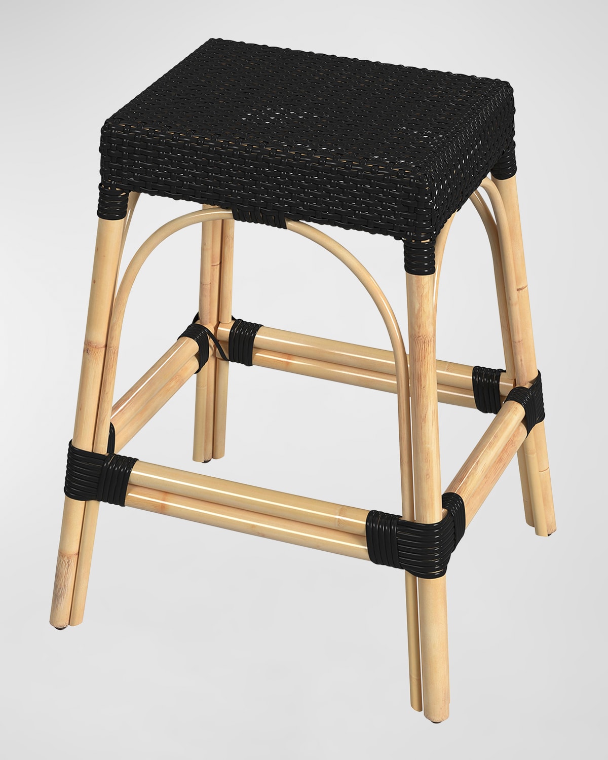 Butler Specialty Co Emery Rattan Counter Stool, 24.5" In Black