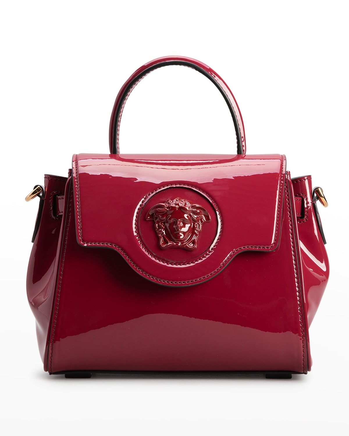 Versace La Medusa Patent Leather Tophandle Bag In Claret ModeSens
