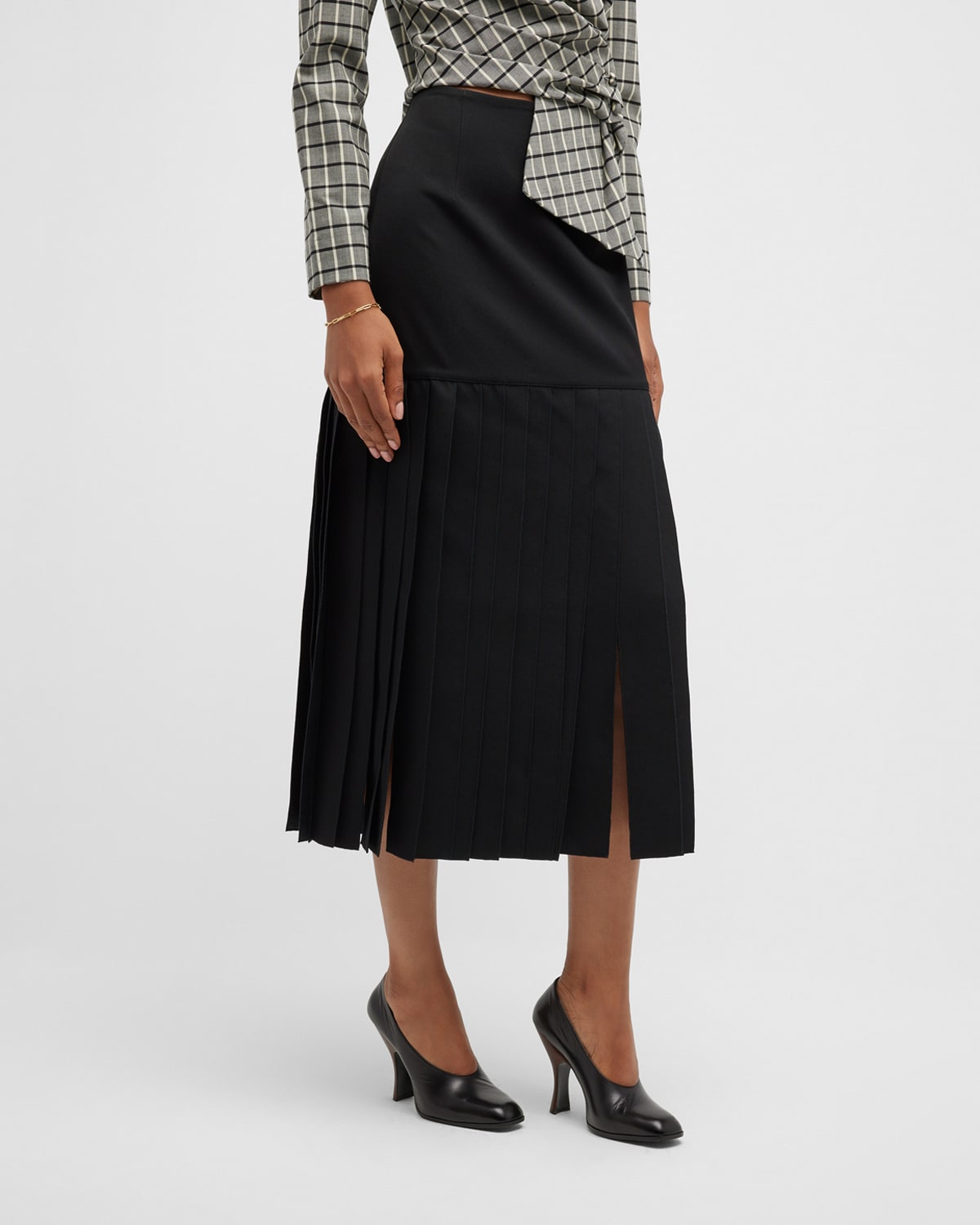 Tory Burch Wool Twill Fringe Skirt In Black | ModeSens