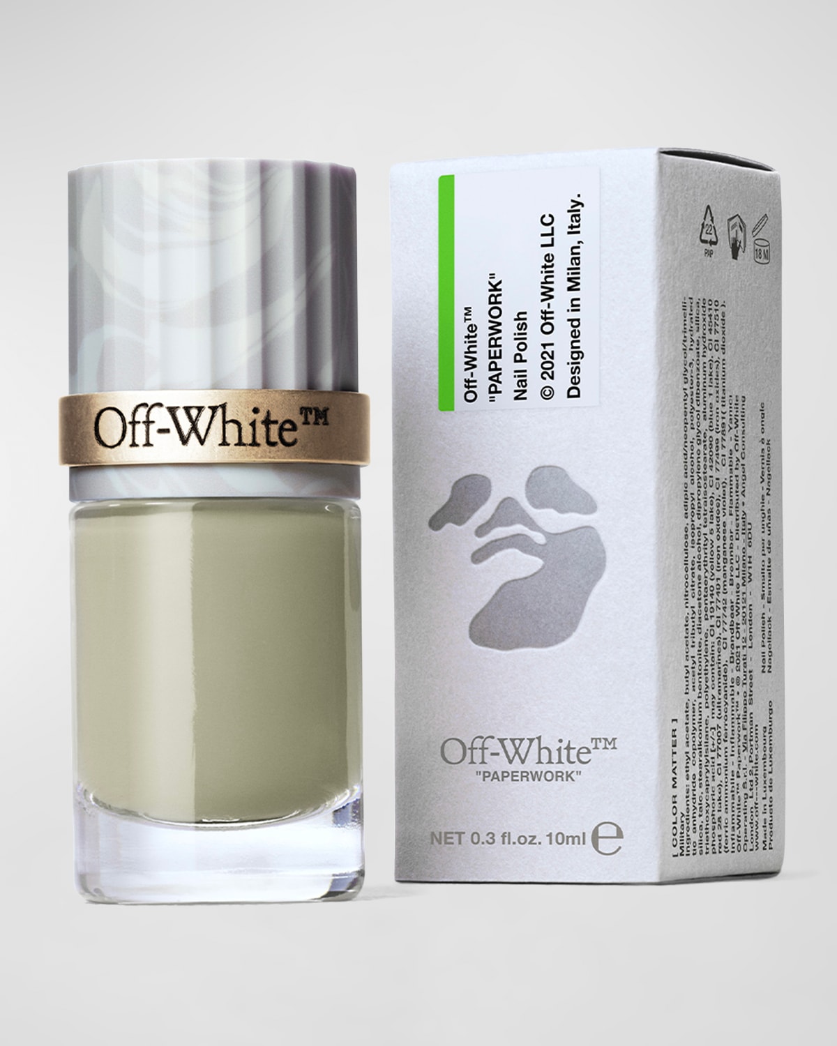 Shop Off-white Paperwork Color Matter Nail Polish, Military