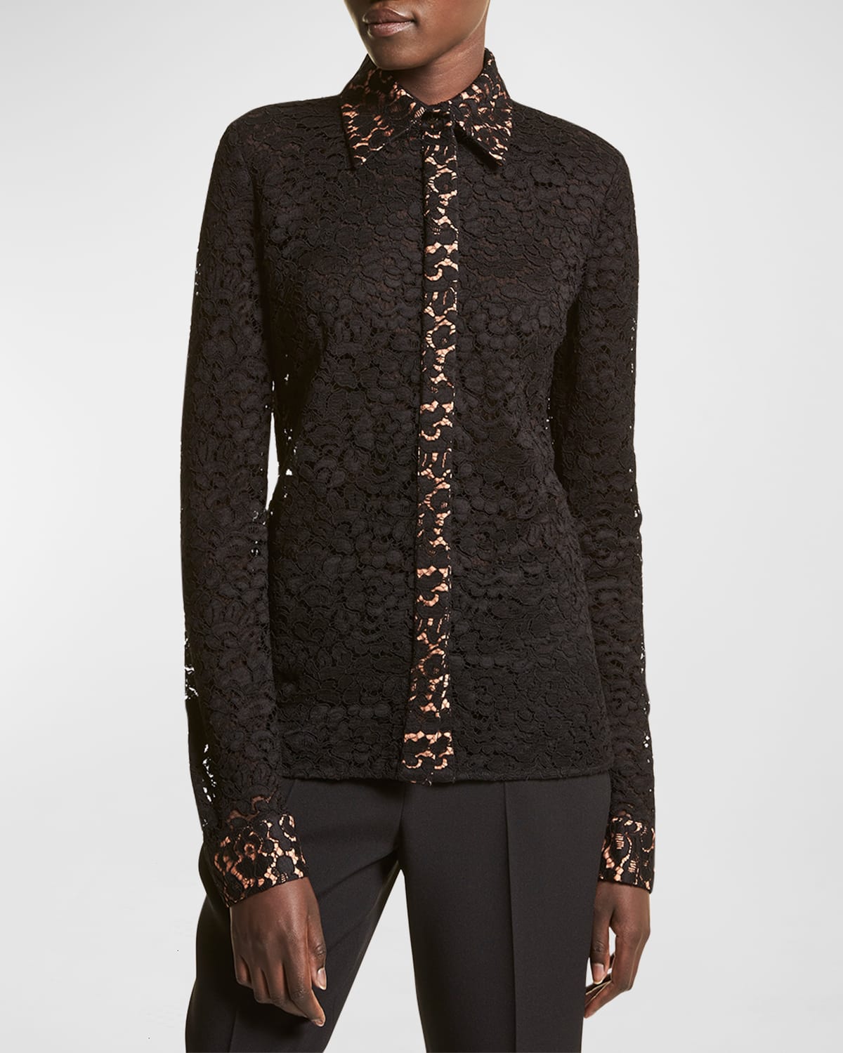 Hansen Floral Lace Collared Shirt