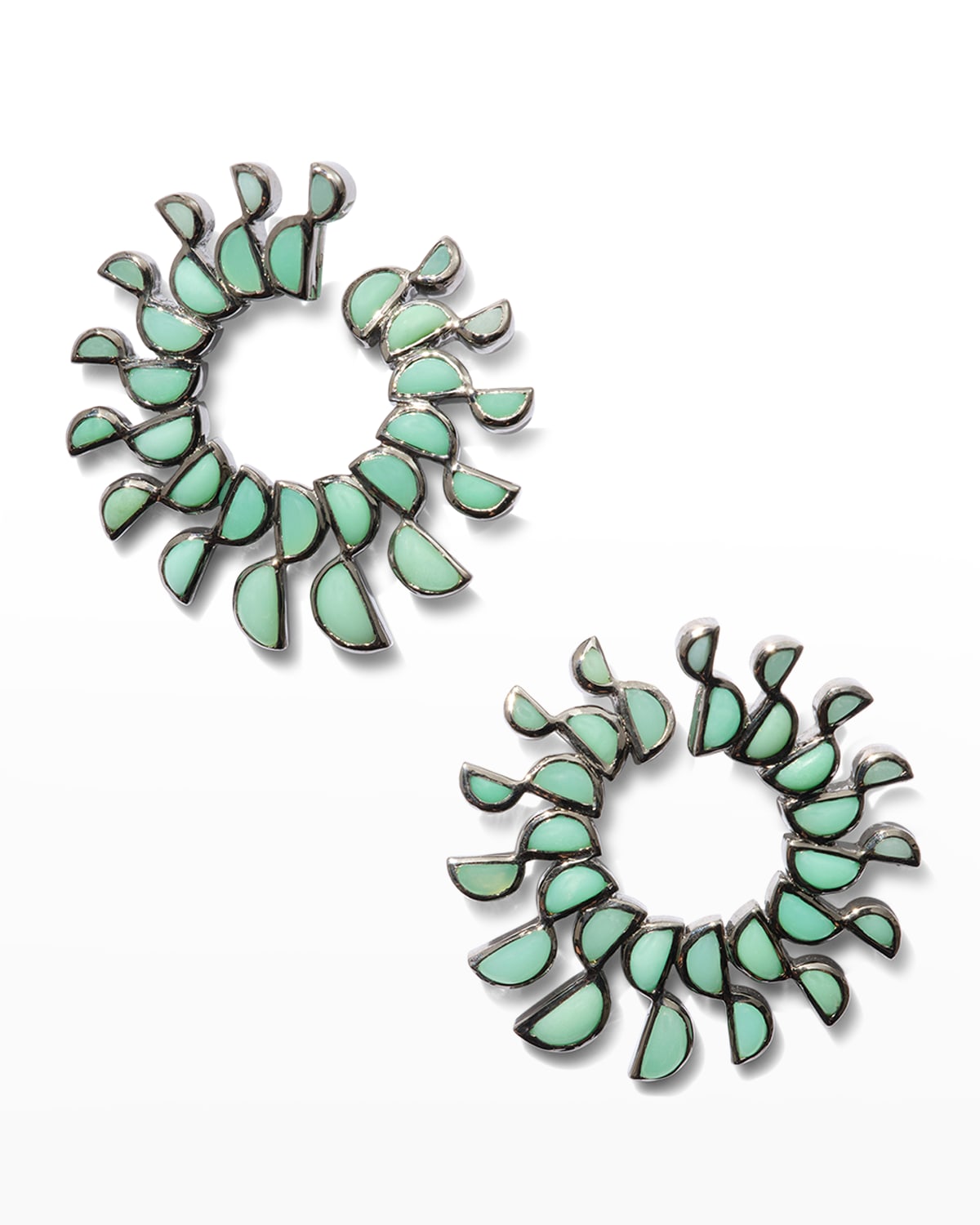 Pinwheel Earrings in Chrysoprase