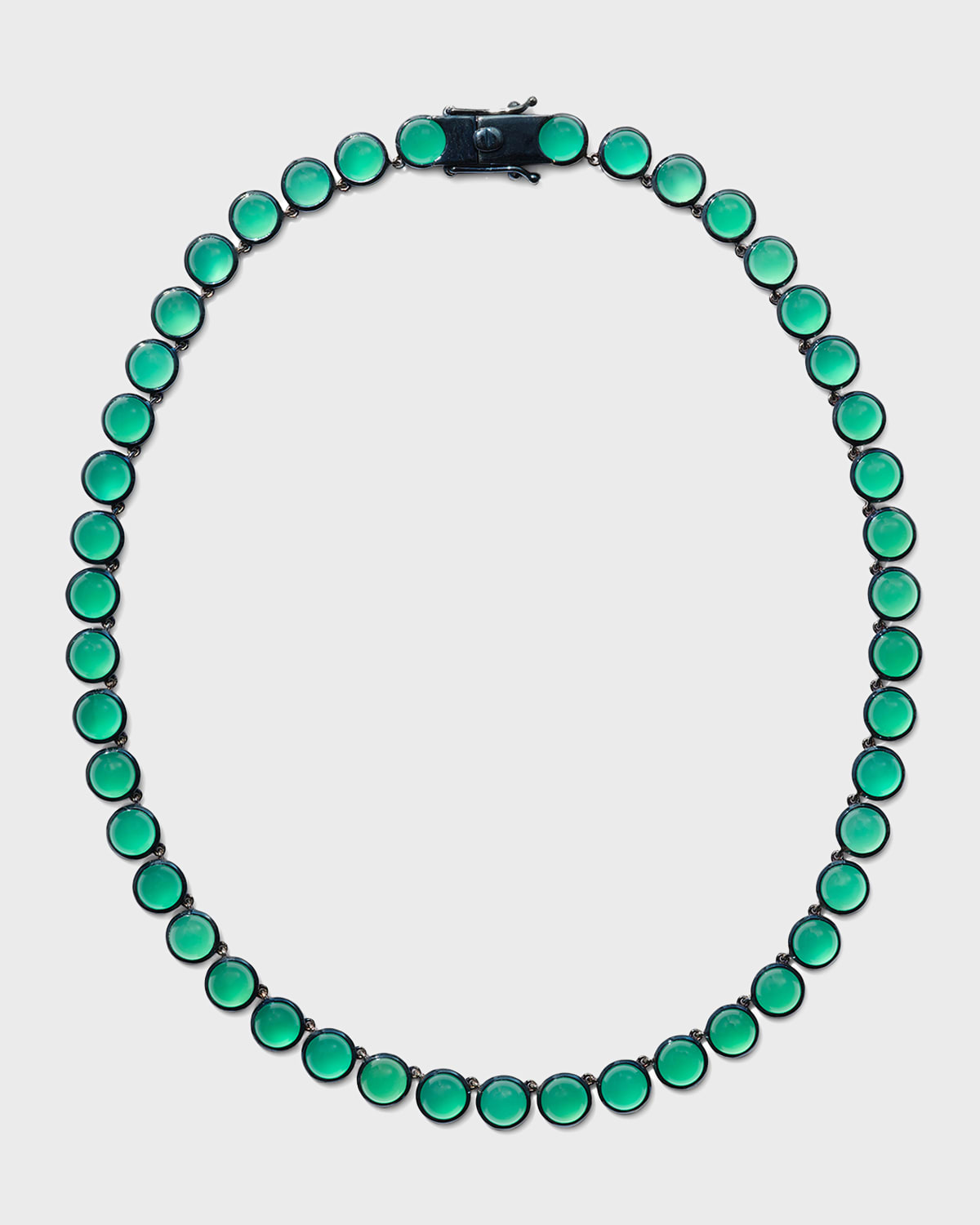Small Dot Riviere Necklace in Green Onyx