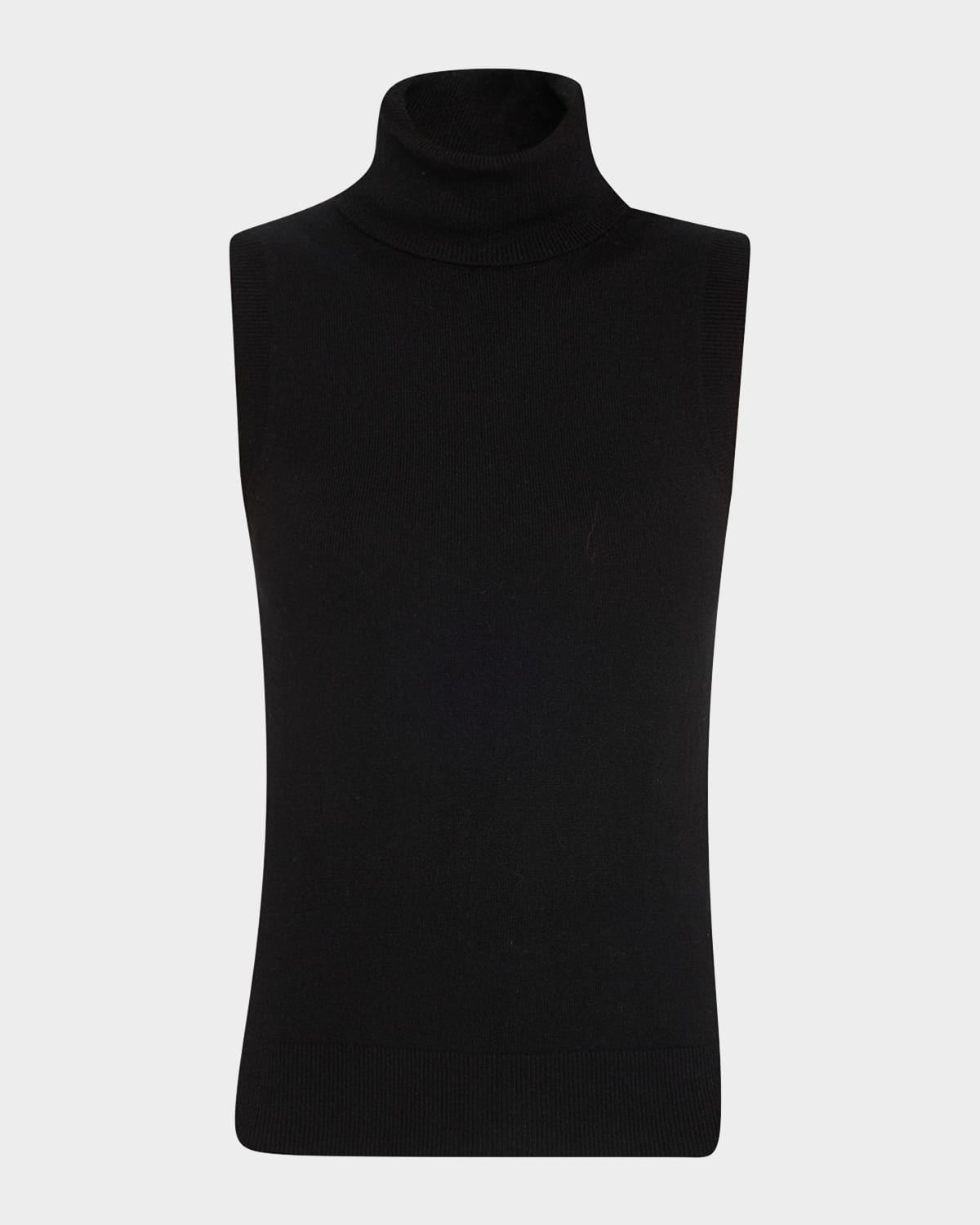 Michael Kors Sleeveless Cashmere Knit Turtleneck Top In Black