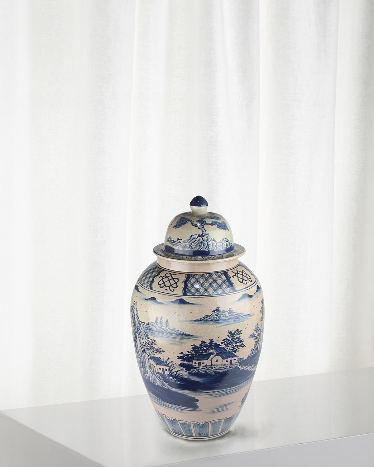 Winward Home Ginger Jar - 28" In Blue/white