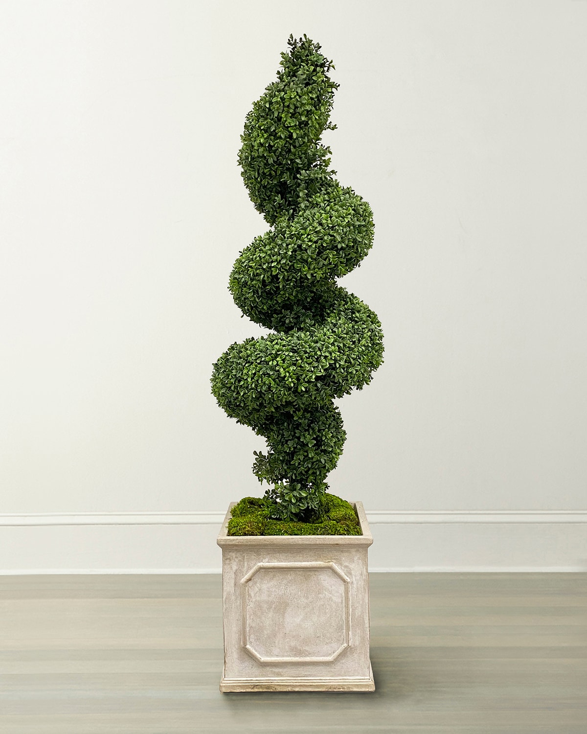 Winward Home Faux Boxwood Spiral Topiary Plant In Planter, 78"t In Green