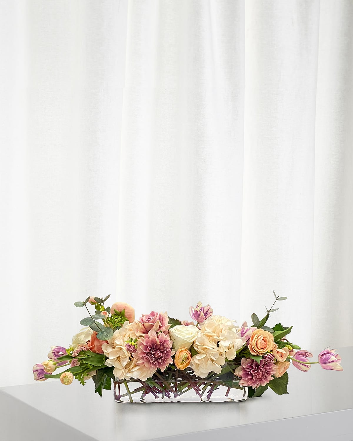 Winward Home Cafe Au Lait Combo Faux Flowers In Vase In Deep Lavender