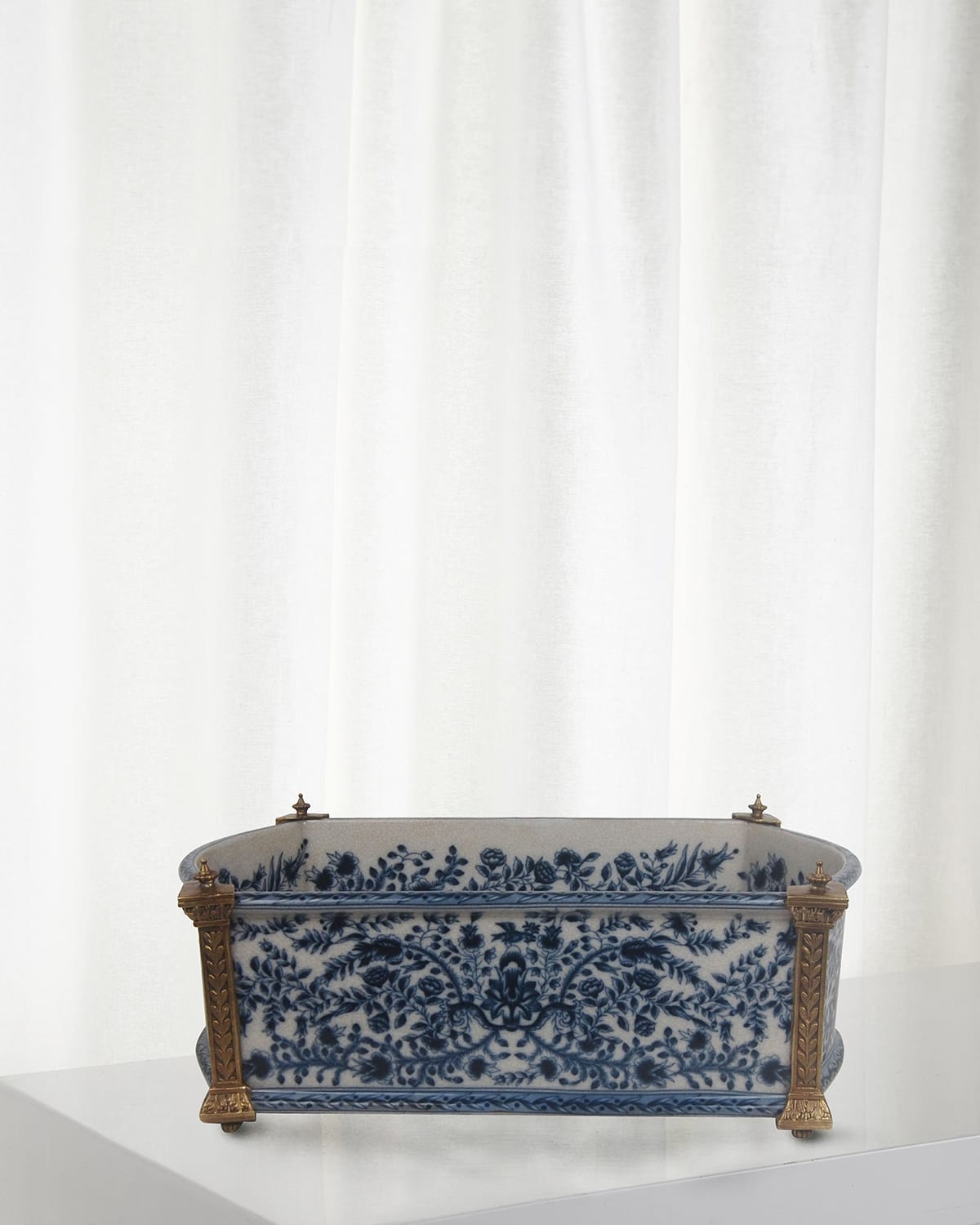 Winward Home Blue And White Planter In Blue/white