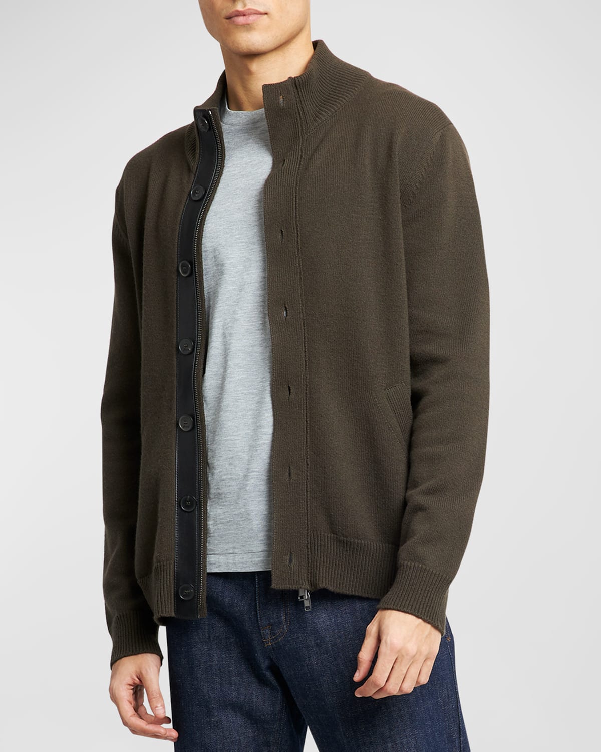 Men's Full-Zip Cashmere Cardigan Sweater