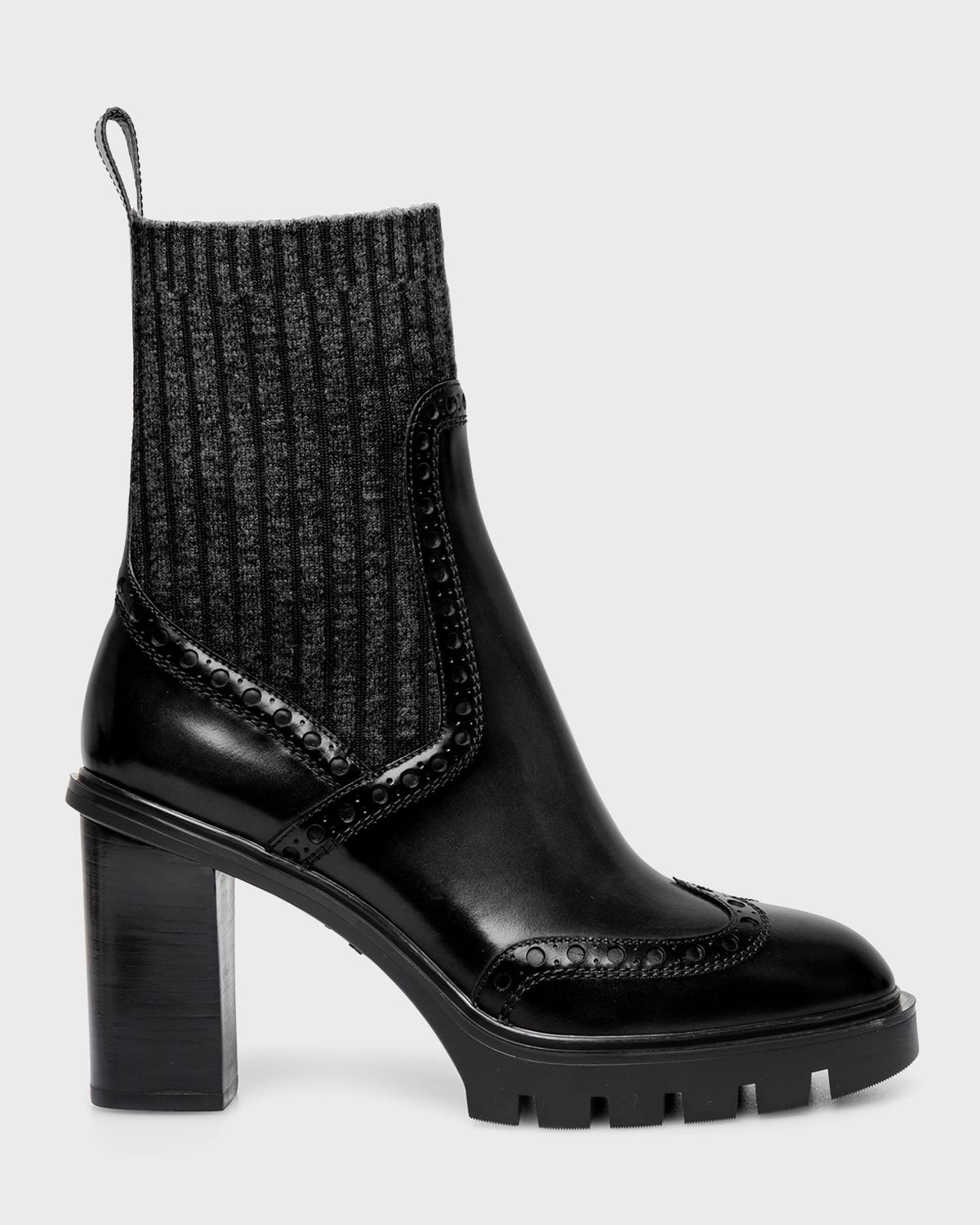Shop Santoni Ferric Wing-tip Sock Booties In Black