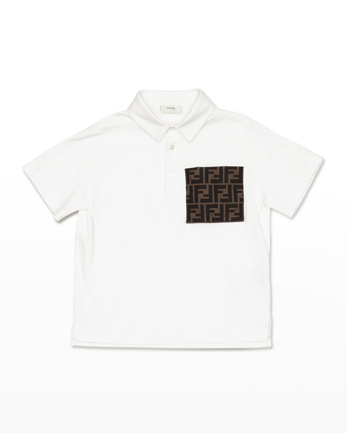 Fendi White Cotton Jersey Polo In White