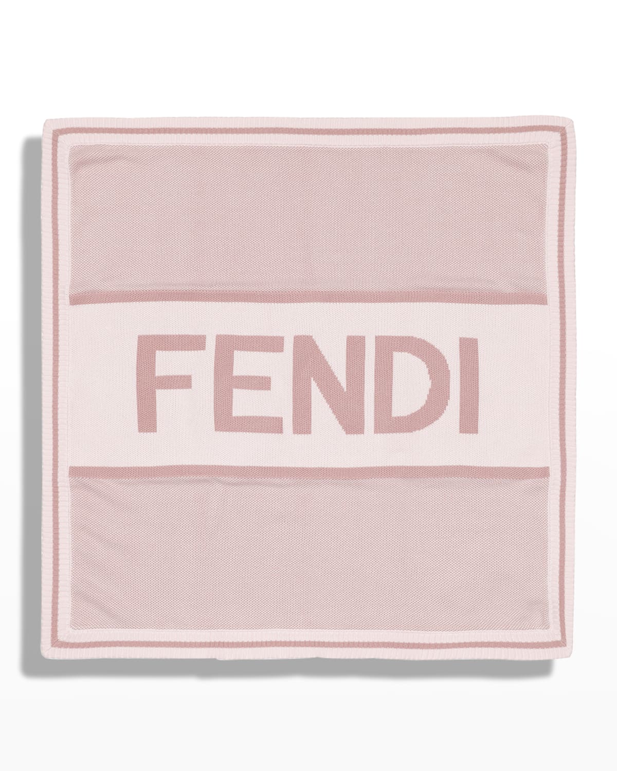 Fendi Kid's Knitted Logo Intarsia Blanket In Pink