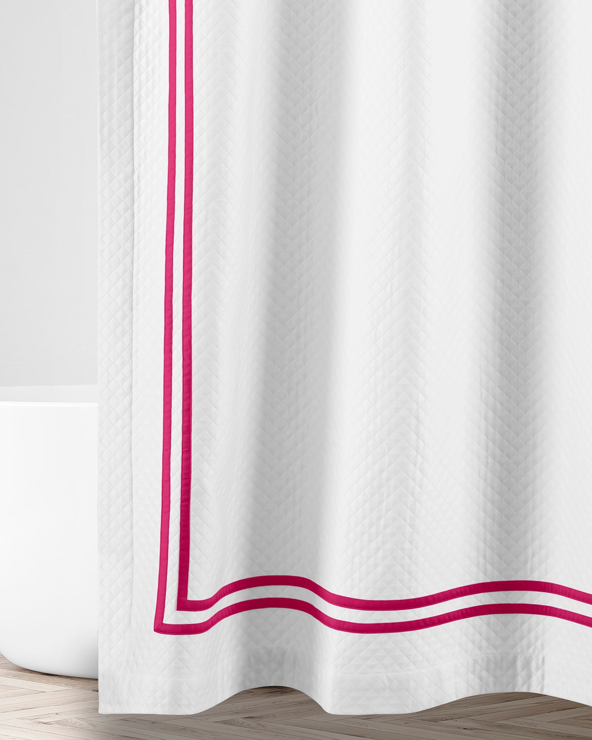 Home Treasures Ribbons Diamante Shower Curtain, 72x72 In White/bri Pink