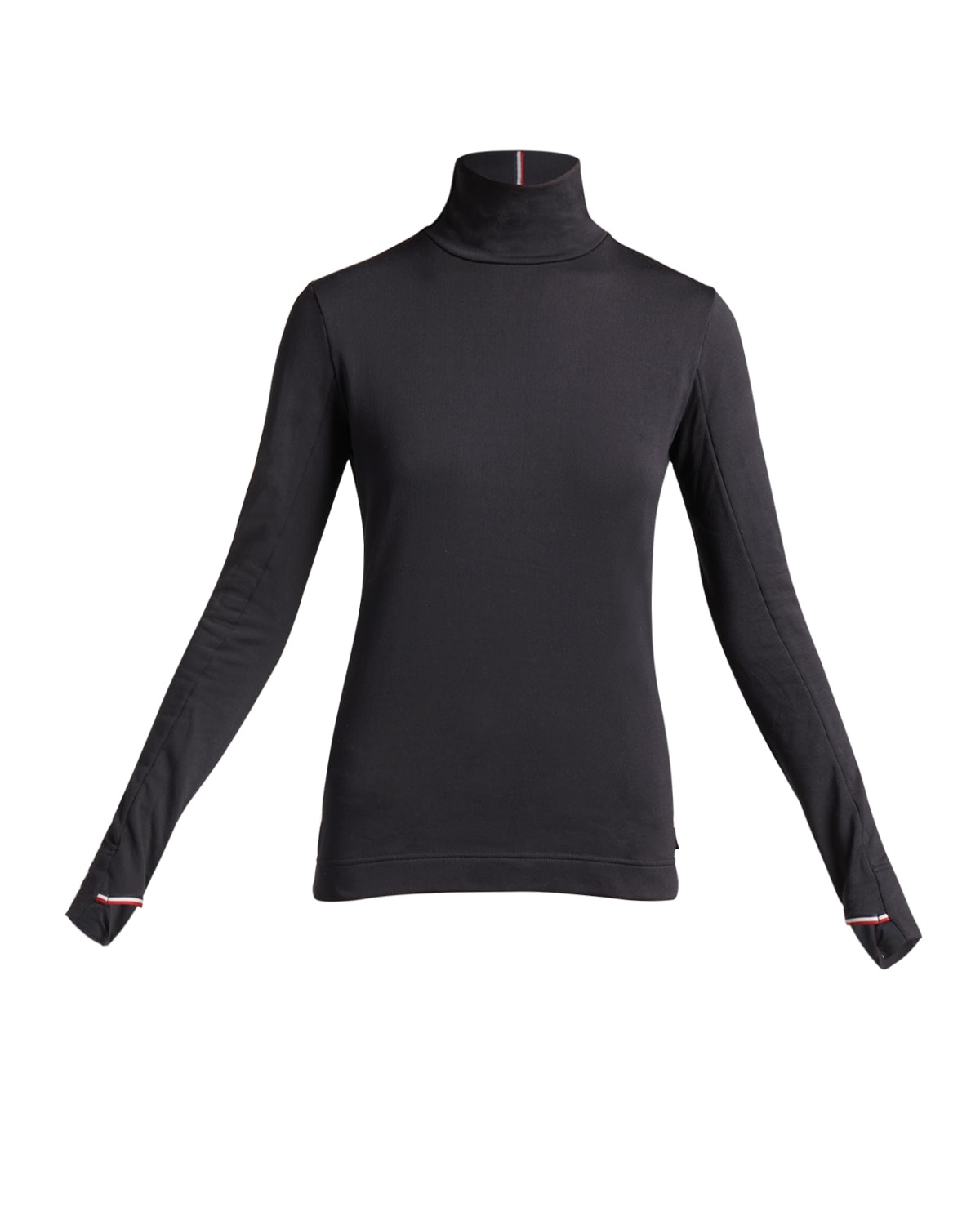Moncler Signature Turtleneck Jersey In Black