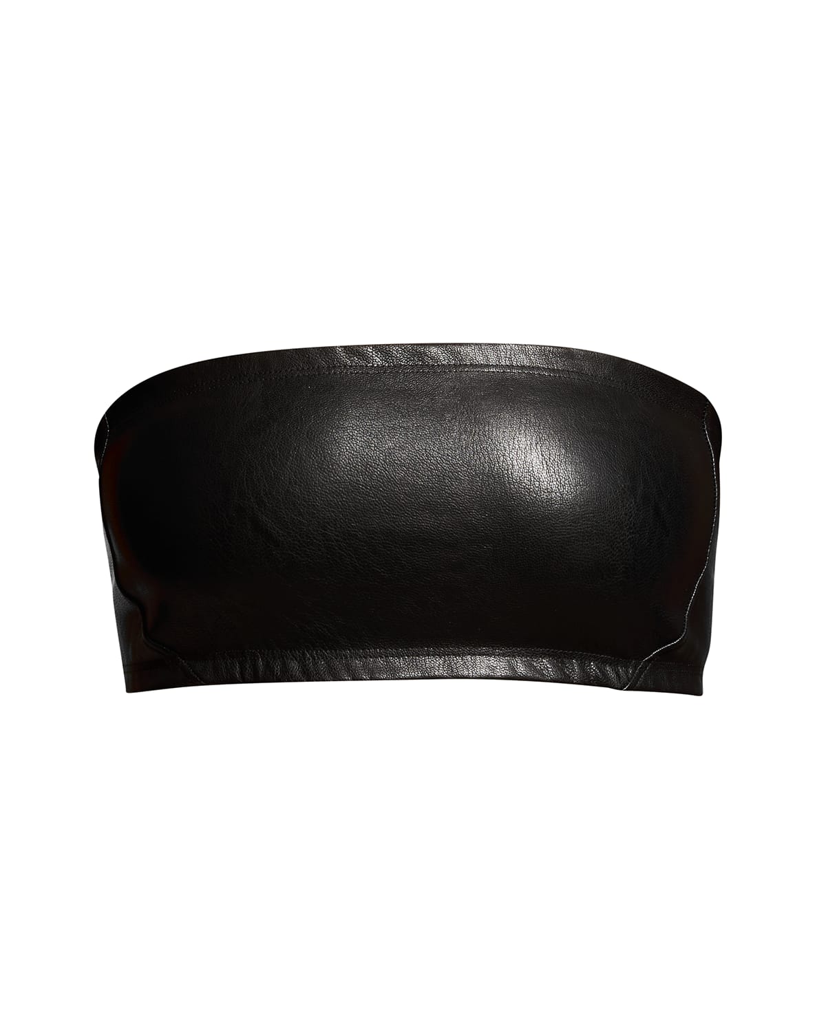 Commando Faux Leather Bandeau Bralette In Black