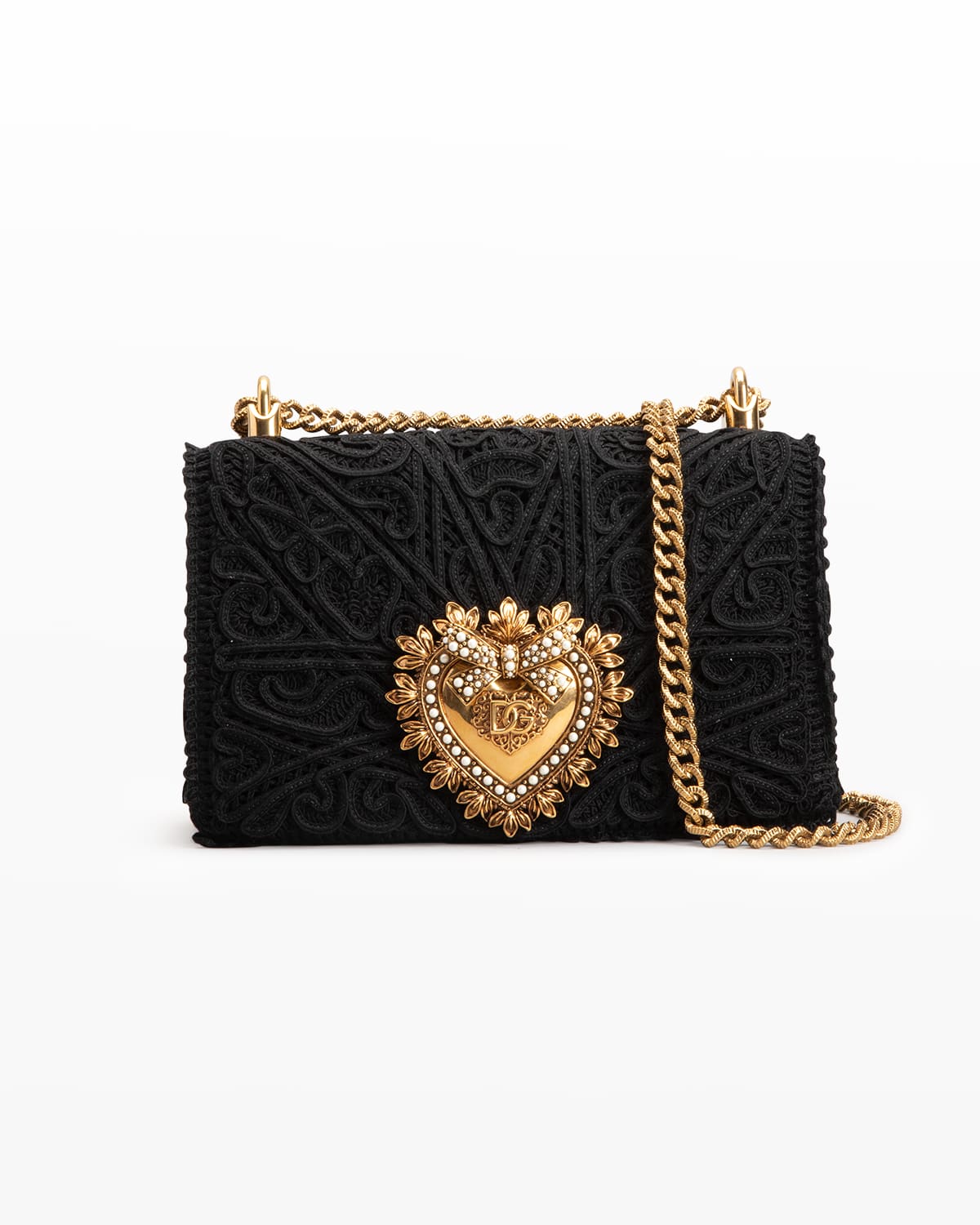Dolce & Gabbana Devotion Medium Lace Chain Shoulder Bag
