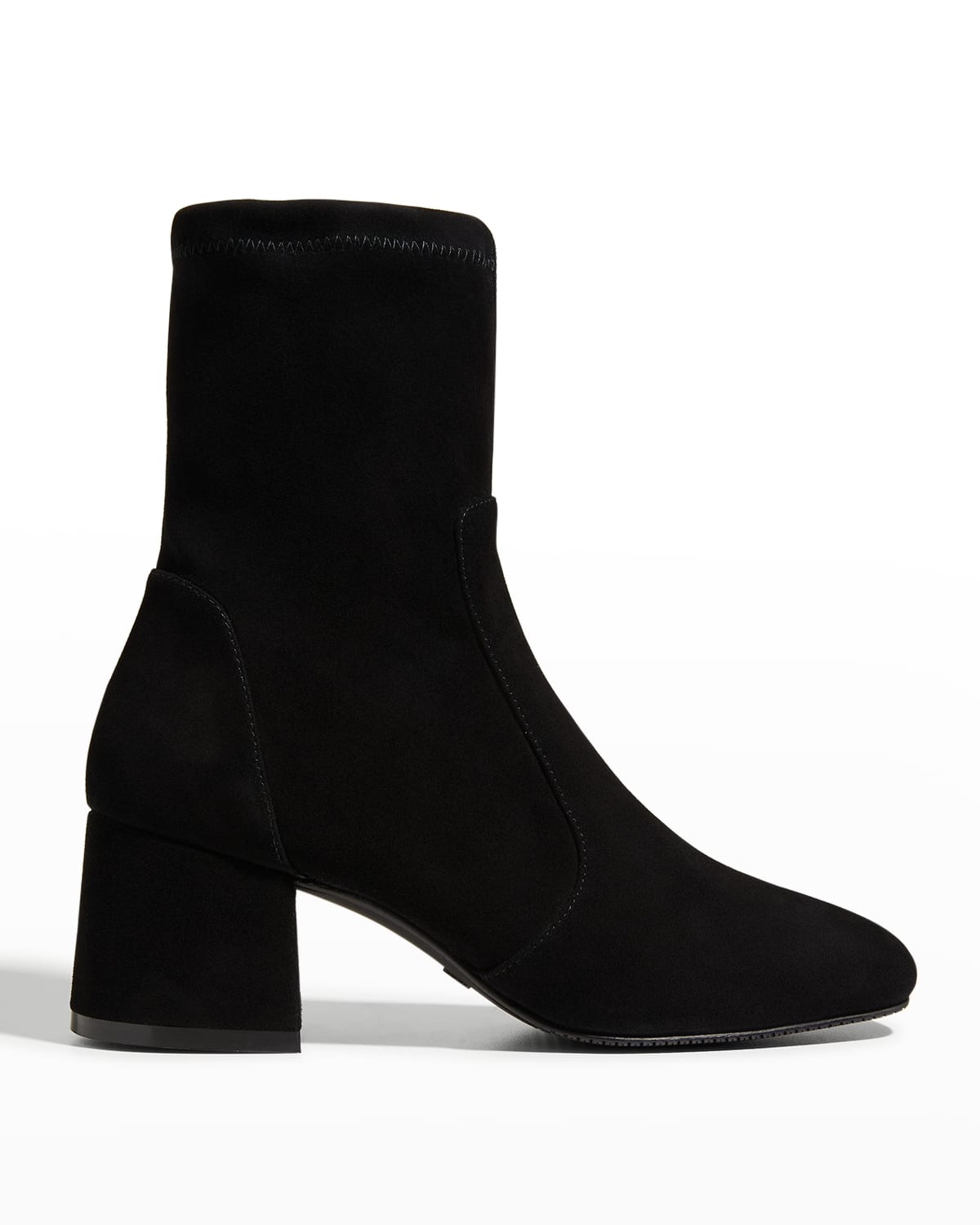 STUART WEITZMAN SLEEK SUEDE SOCK BOOTIES