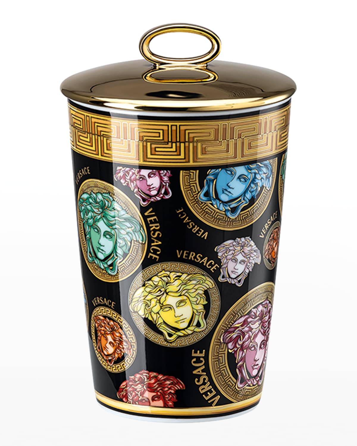 Shop Versace Medusa Amplified Scented Votive Candle With Lid In Medusa Amplified- Multicolor