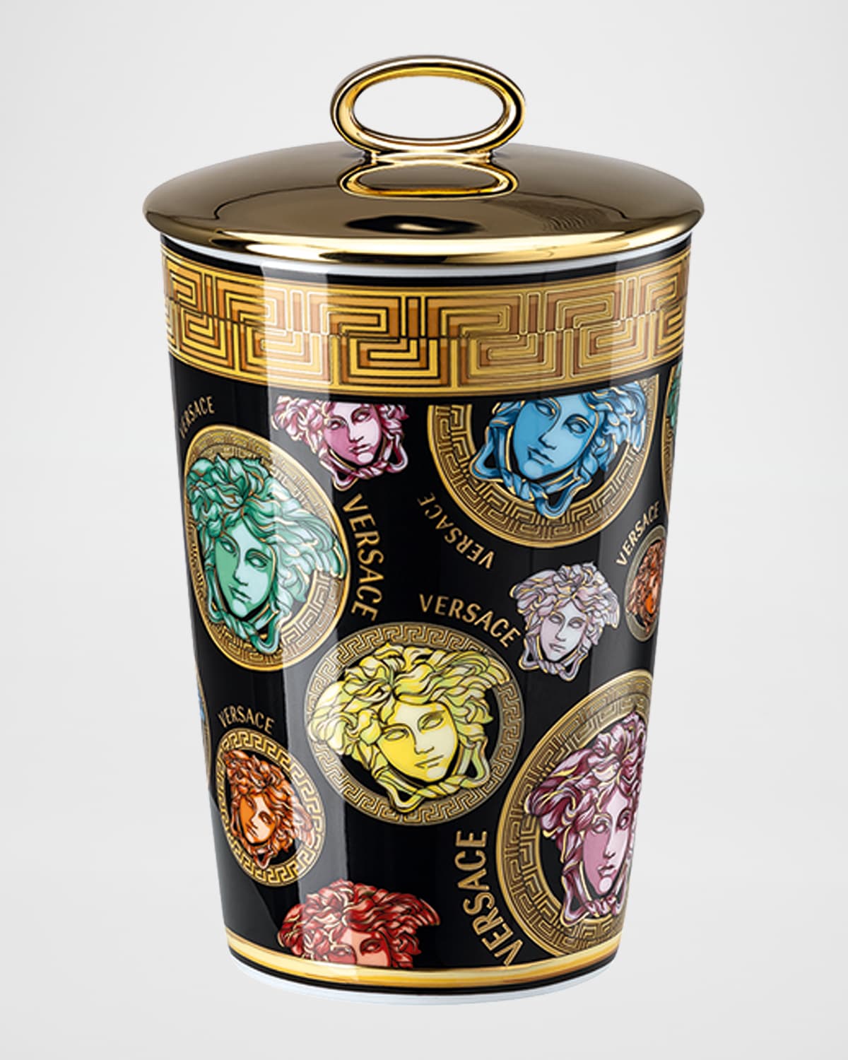 Versace Medusa Amplified Scented Votive Candle With Lid In Medusa Amplified- Multicolor