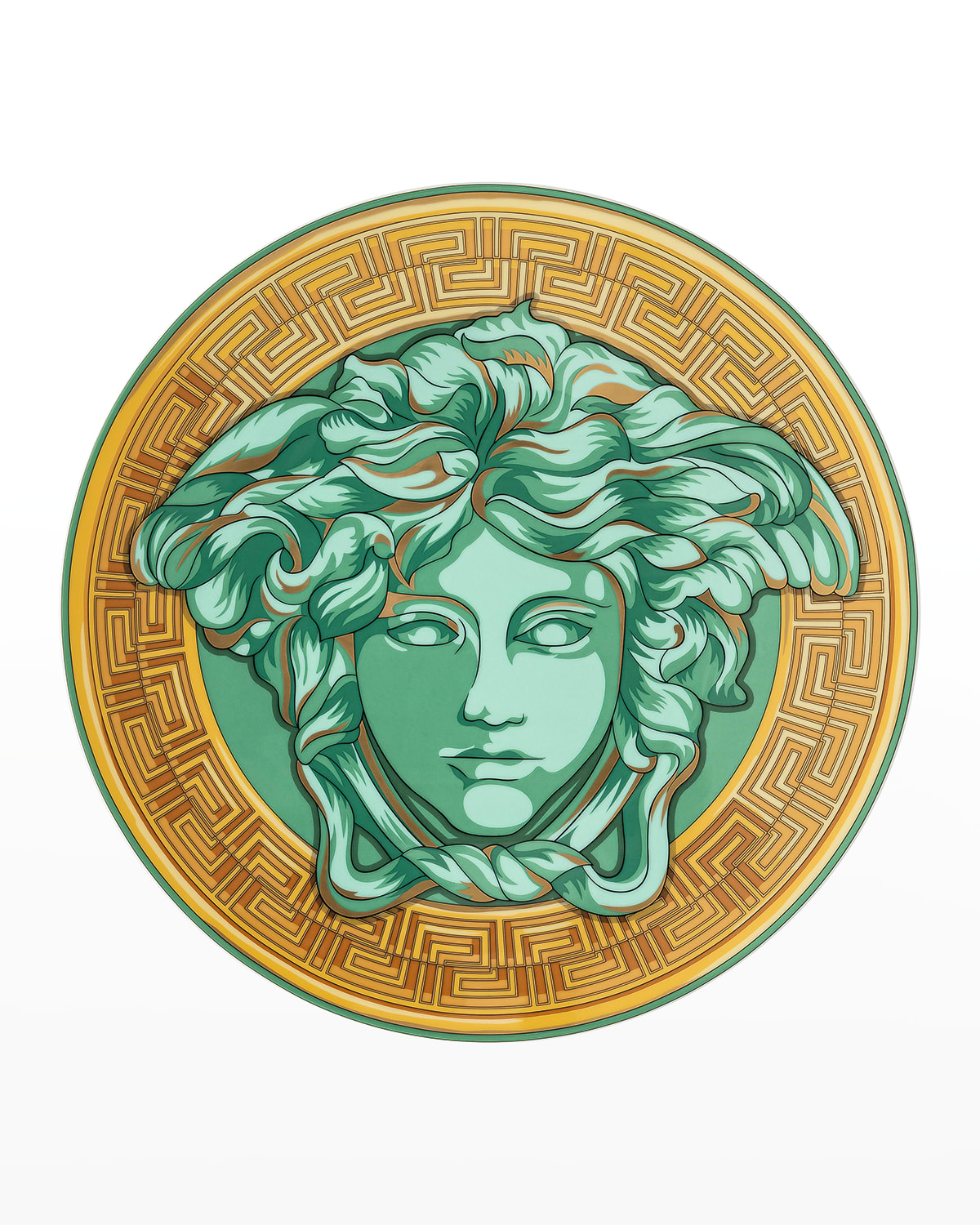 VERSACE MEDUSA AMPLIFIED GREEN COIN SERVICE PLATE