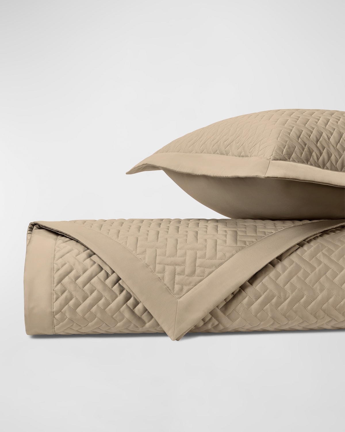Home Treasures Basketweave 3-piece Quilted Coverlet Set In Candlelight