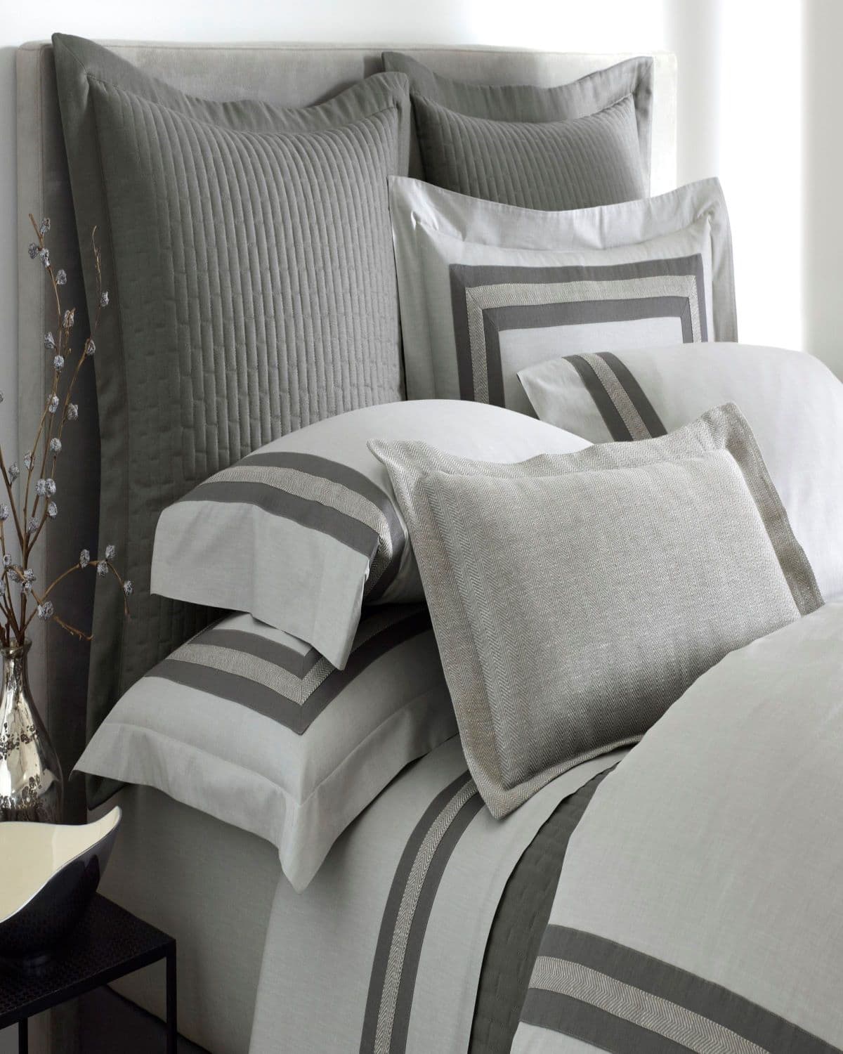Home Treasures Harper King Fitted Sheet In Gray
