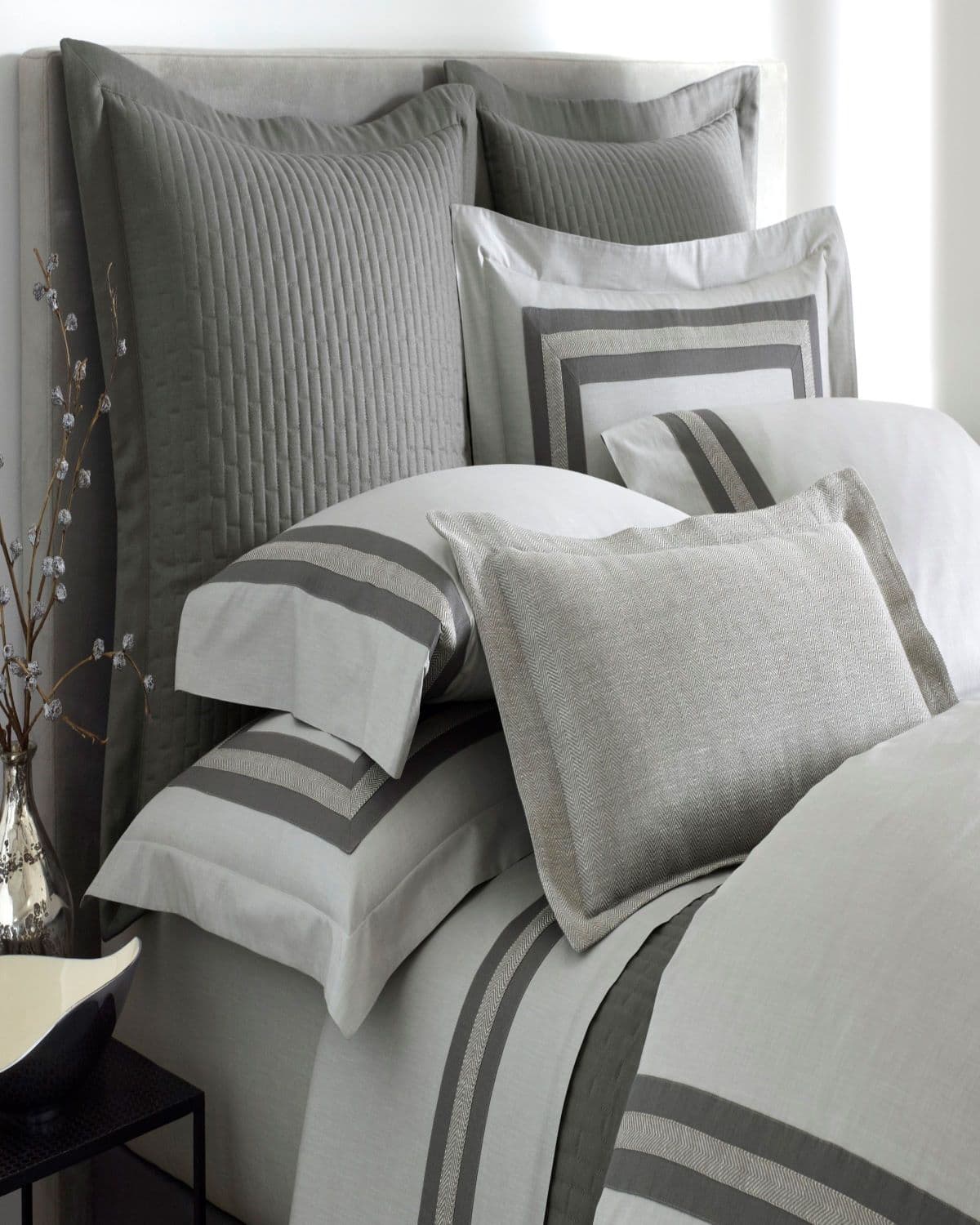 Home Treasures Harper Standard Pillowcases, Set Of 2 In Gray