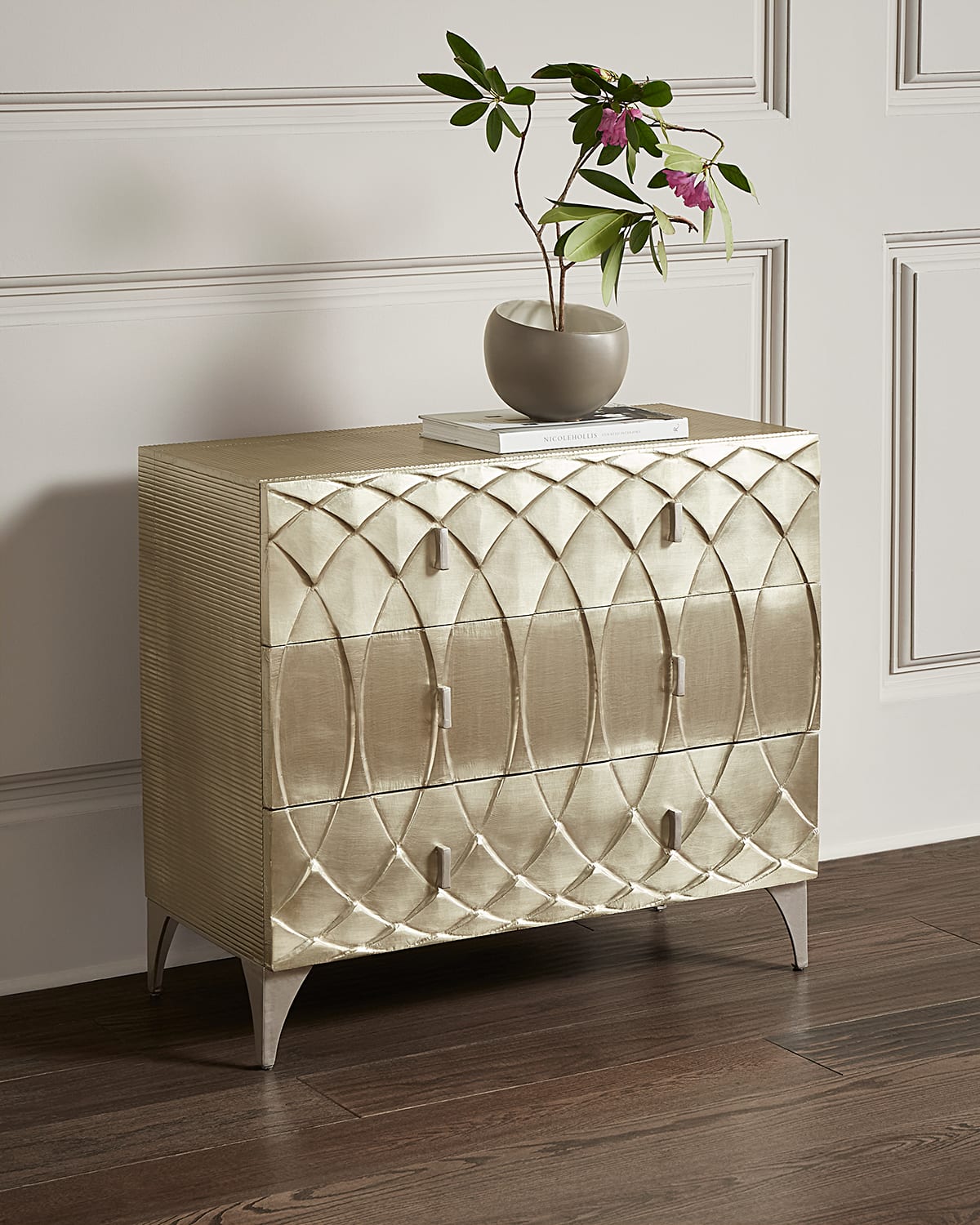 Mathilda Silver Foil 3-Drawer Chest