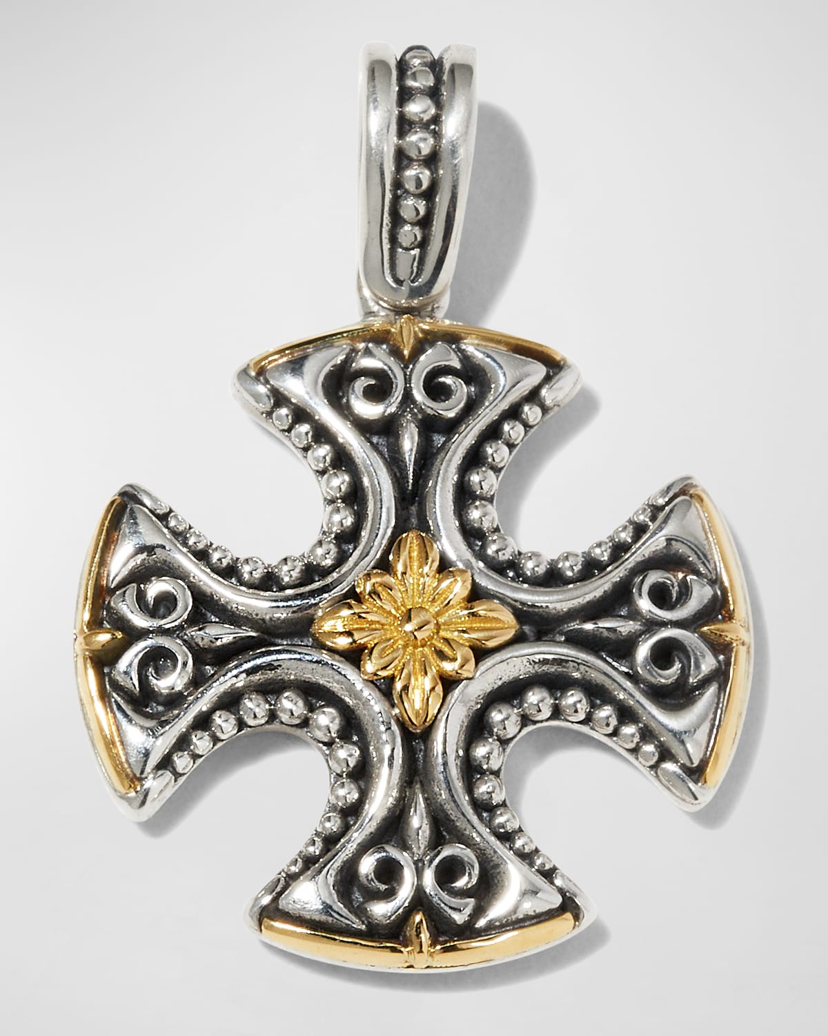 Two-Tone Maltese Cross Pendant