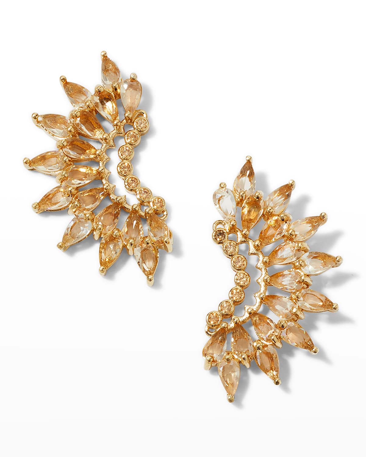 Mignonne Gavigan Crystal Madeline Crescent Earrings, Gold