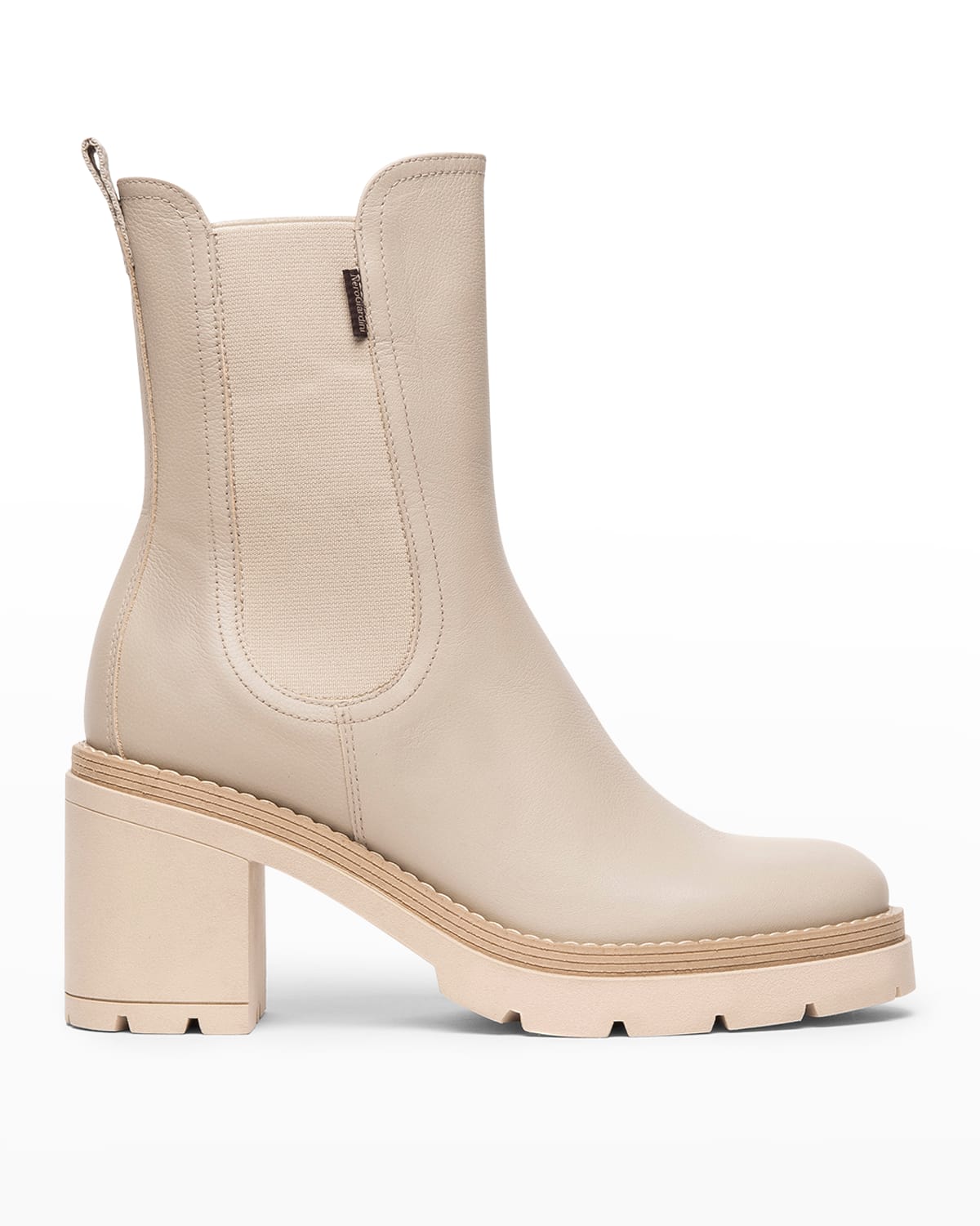 Nerogiardini Calfskin Chelsea Ankle Boots In Oat